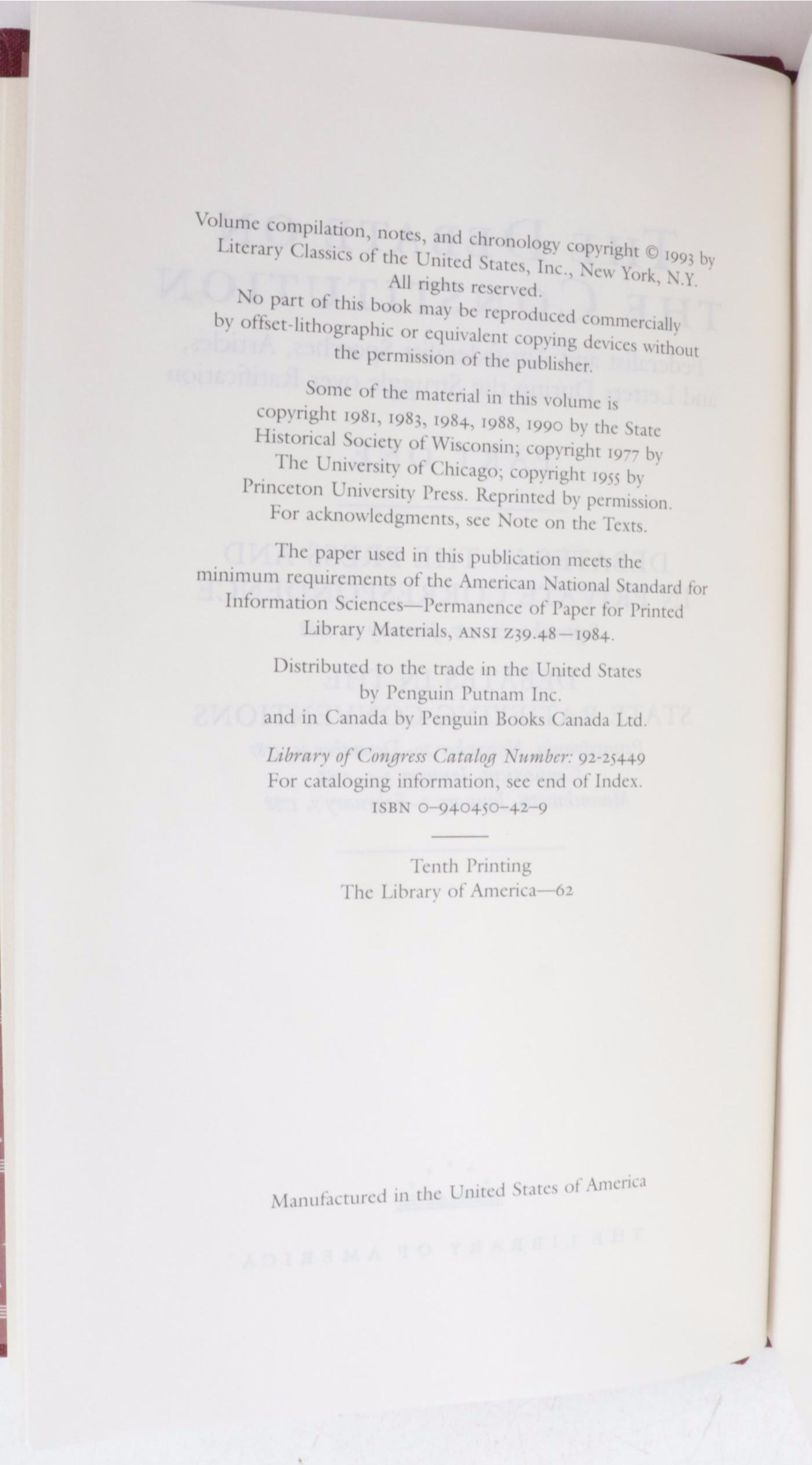 Library of America "American Poetry," "Debate on the Constitution," and More