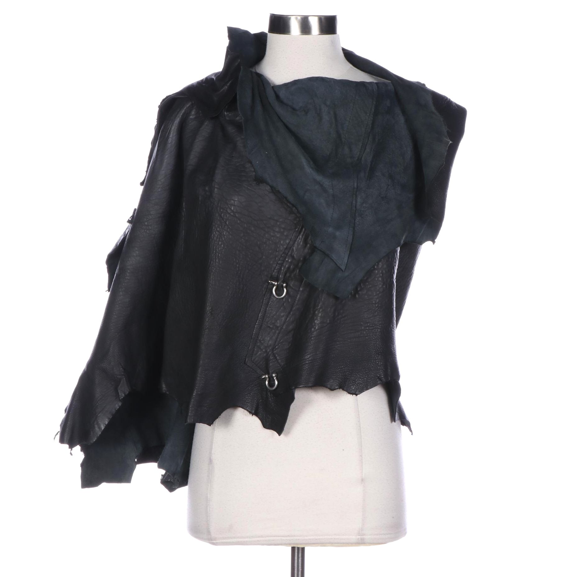 Cutuli Cult Leather Poncho Shawl and Crossbody Bag