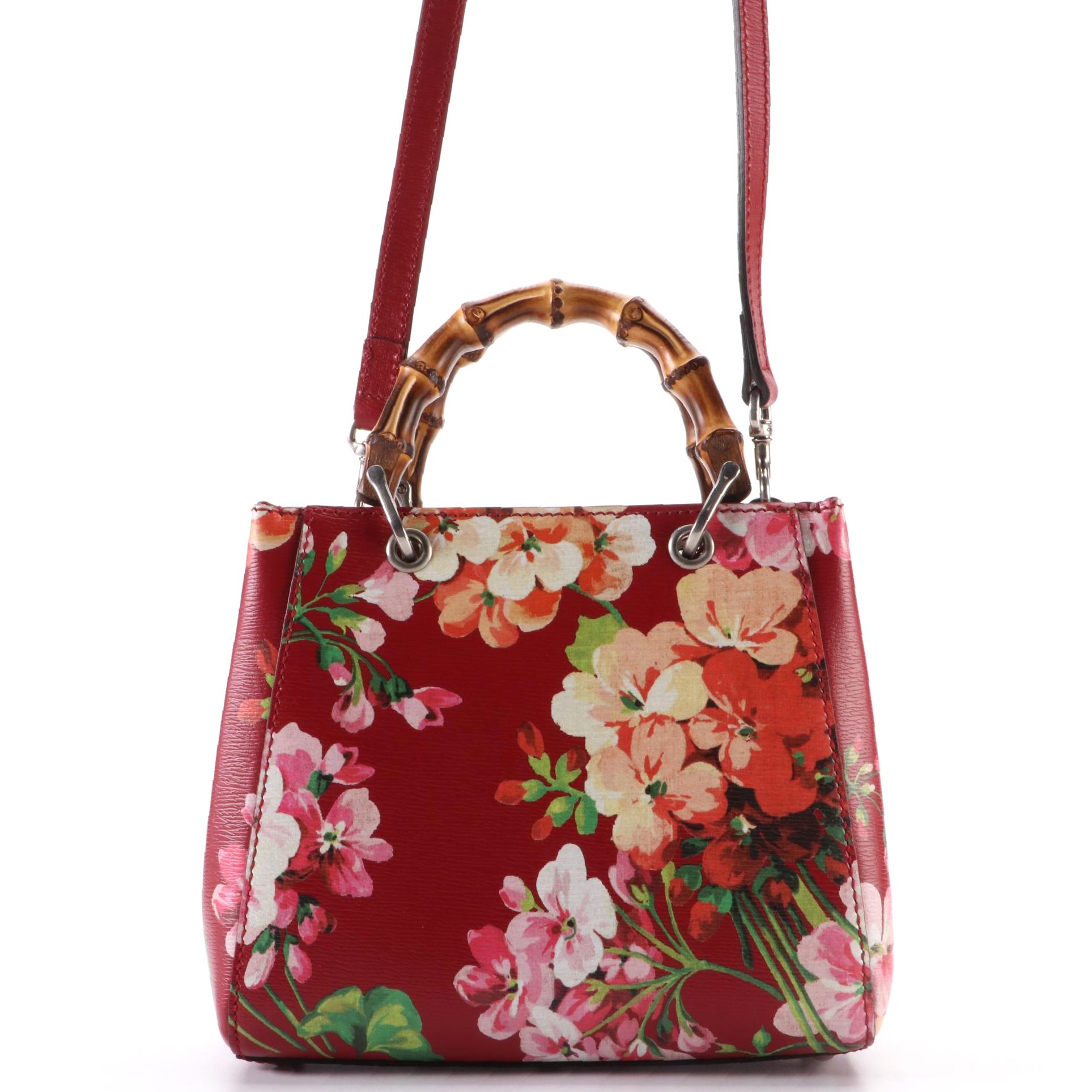 Gucci Bamboo Blooms Printed Leather Tote Bag