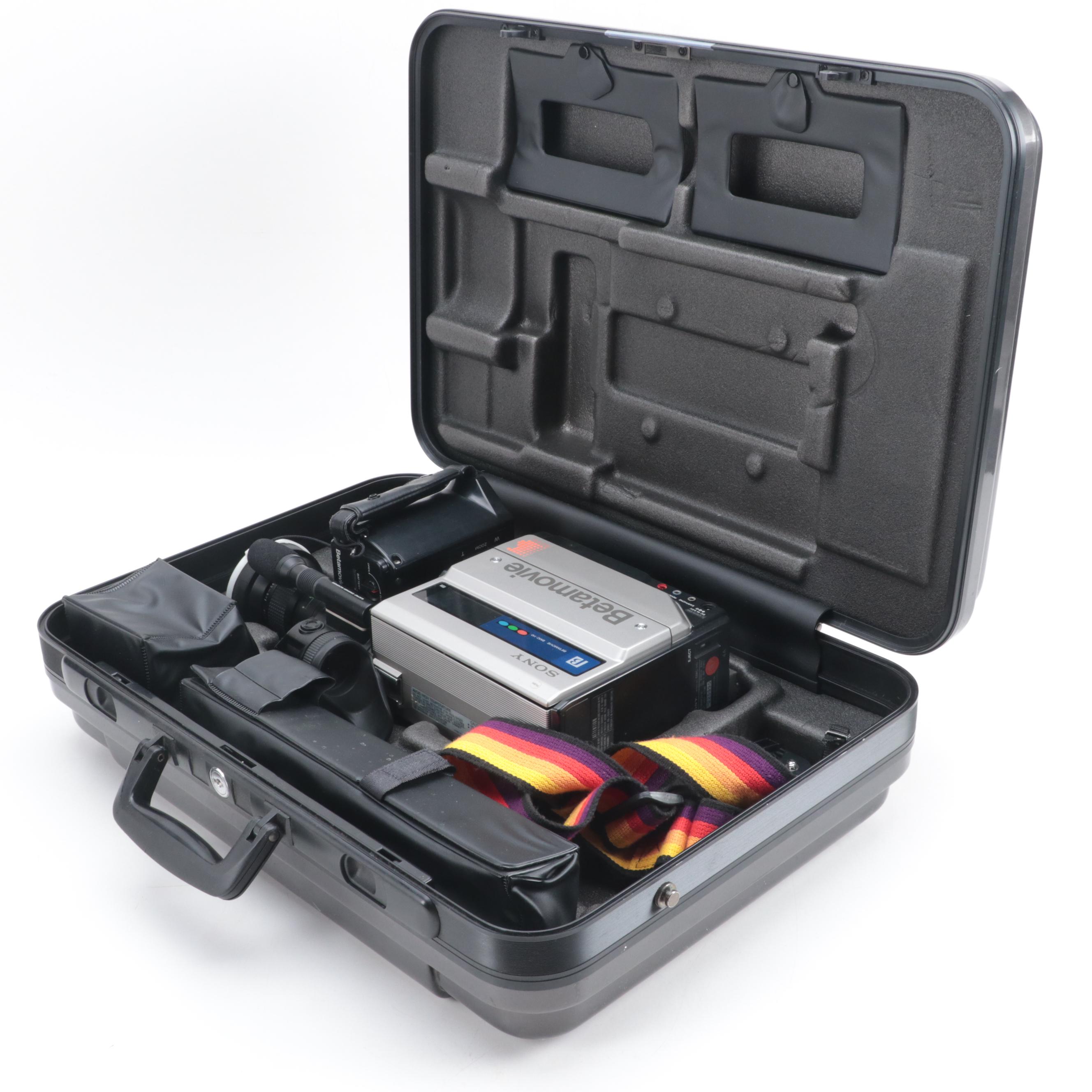 Sony Betamovie No. BMC-110 Video Camera and Case, 1980s