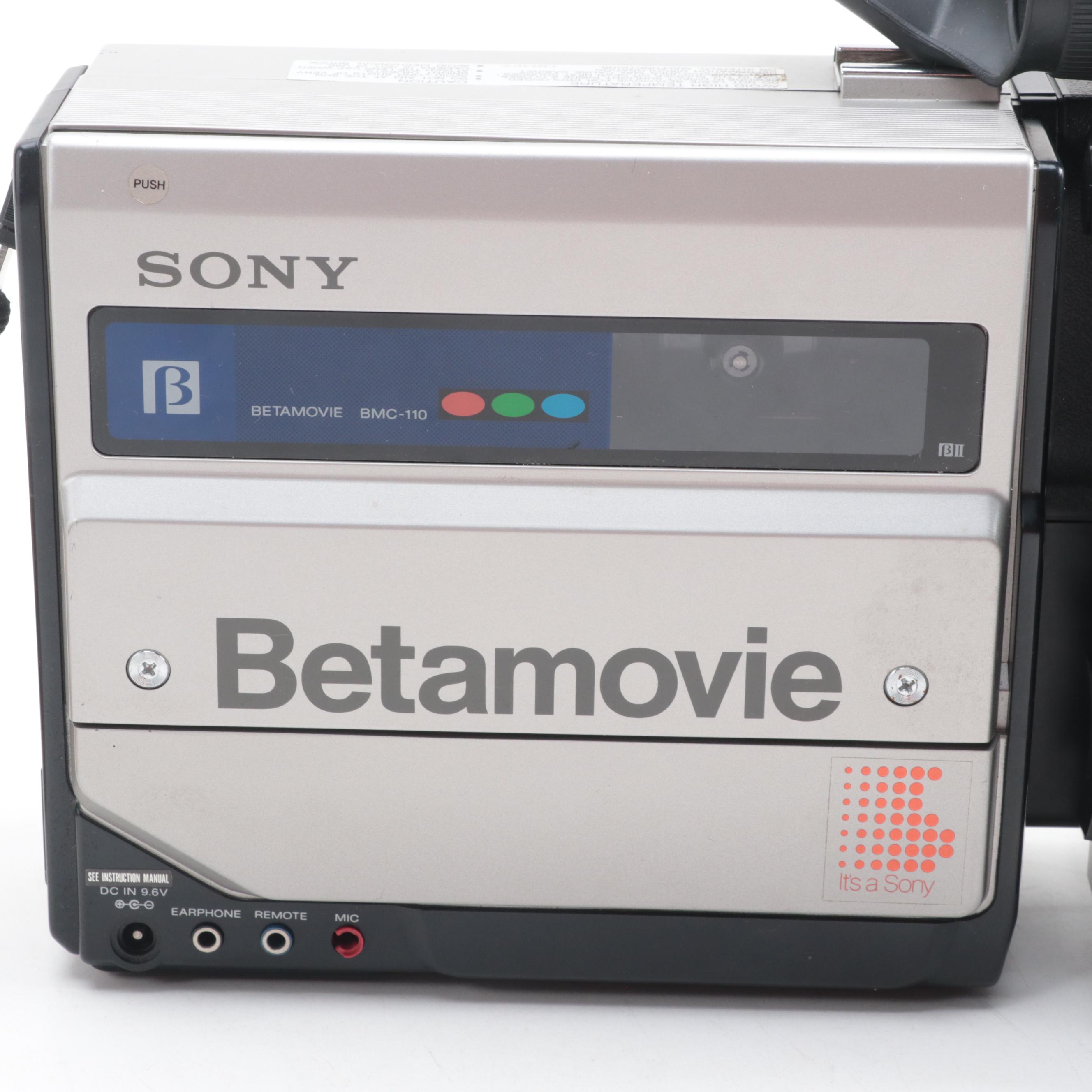 Sony Betamovie No. BMC-110 Video Camera and Case, 1980s