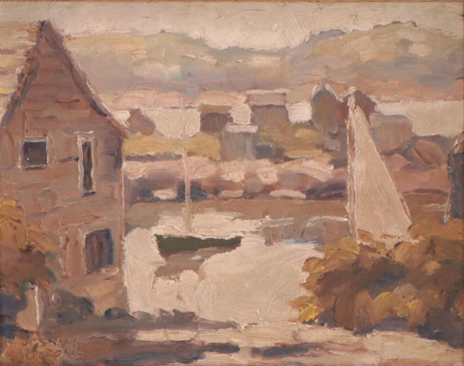 Joshua Tolford Oil Painting "Motif #1, Rockport," Circa 1936