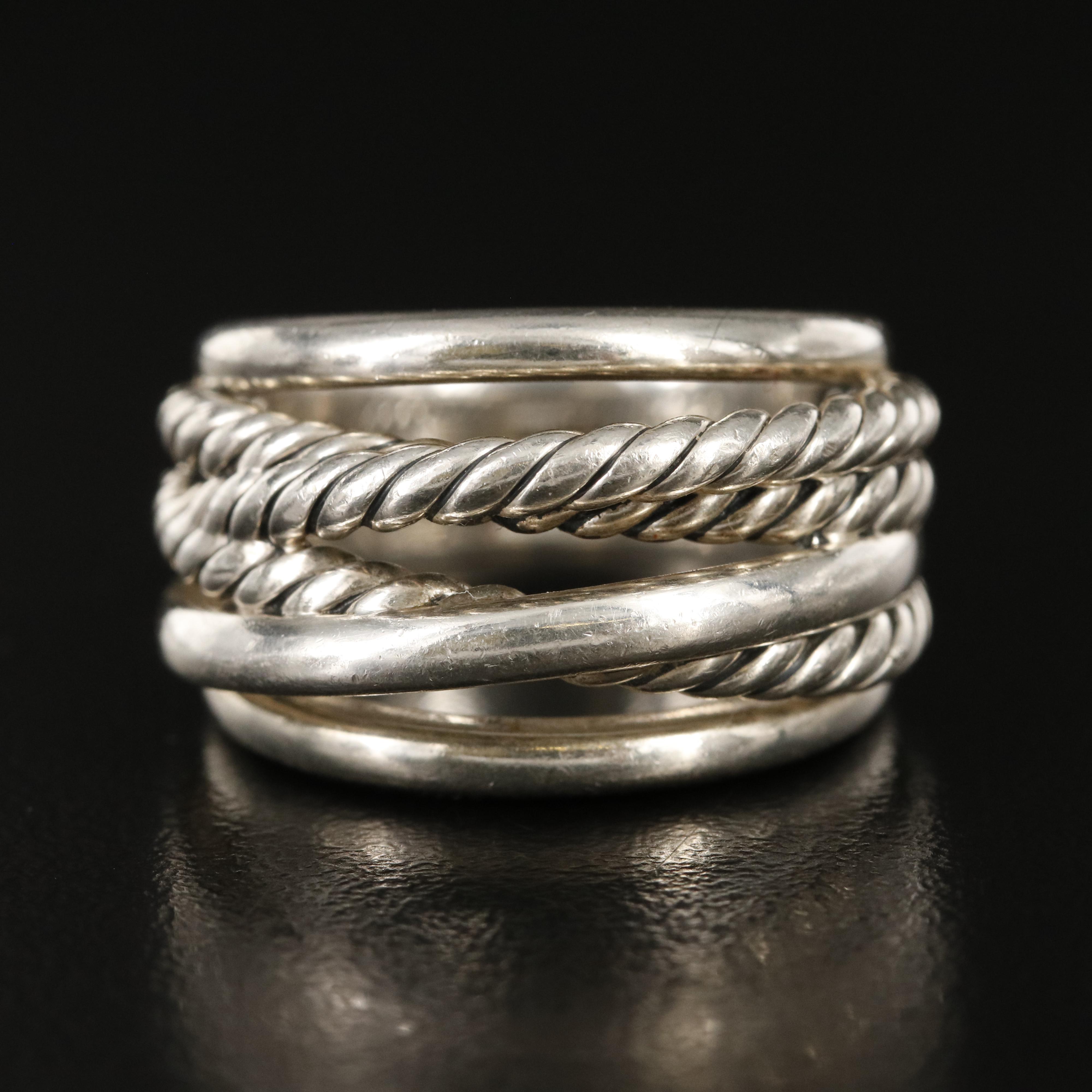 David Yurman "Crossover" Sterling Ring
