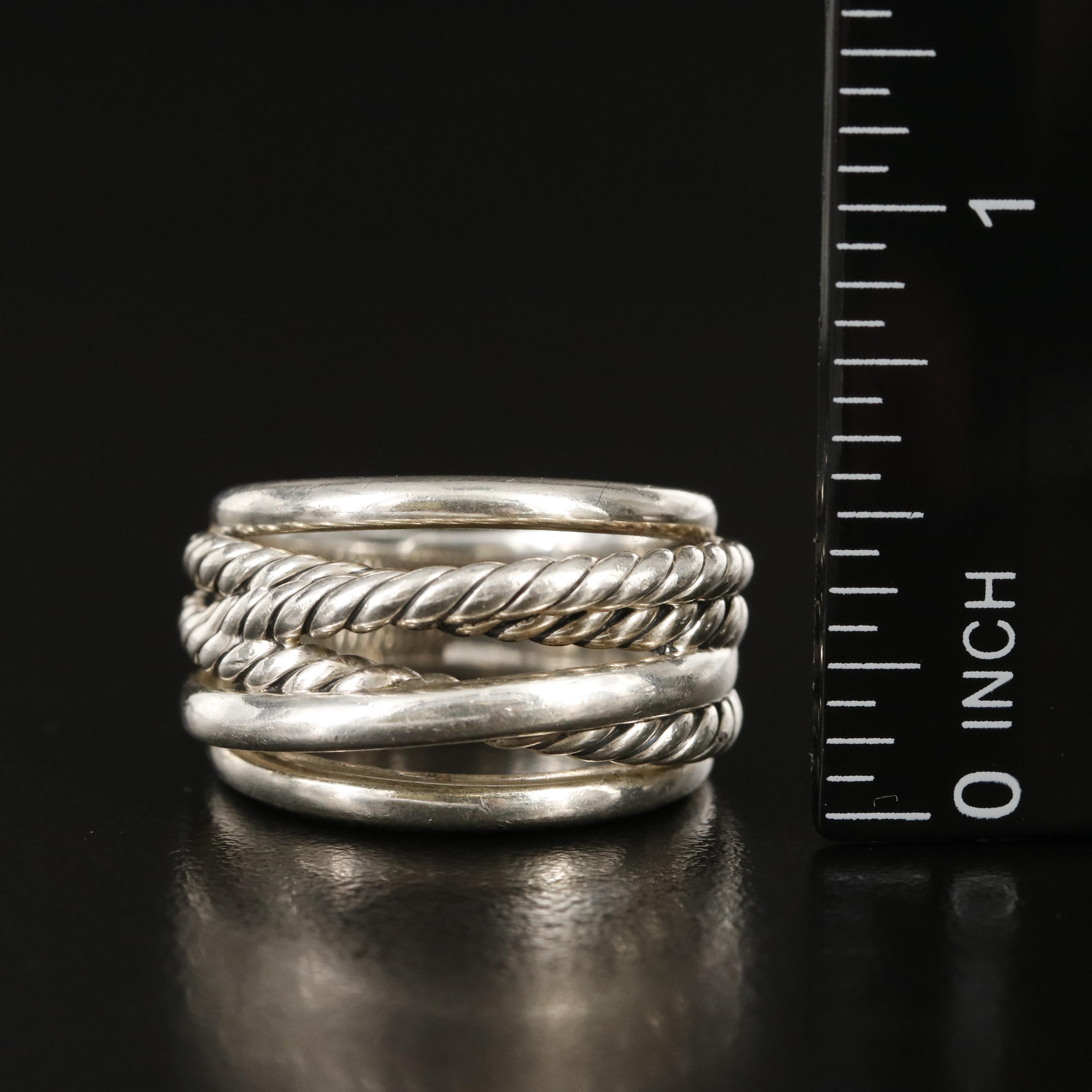 David Yurman "Crossover" Sterling Ring