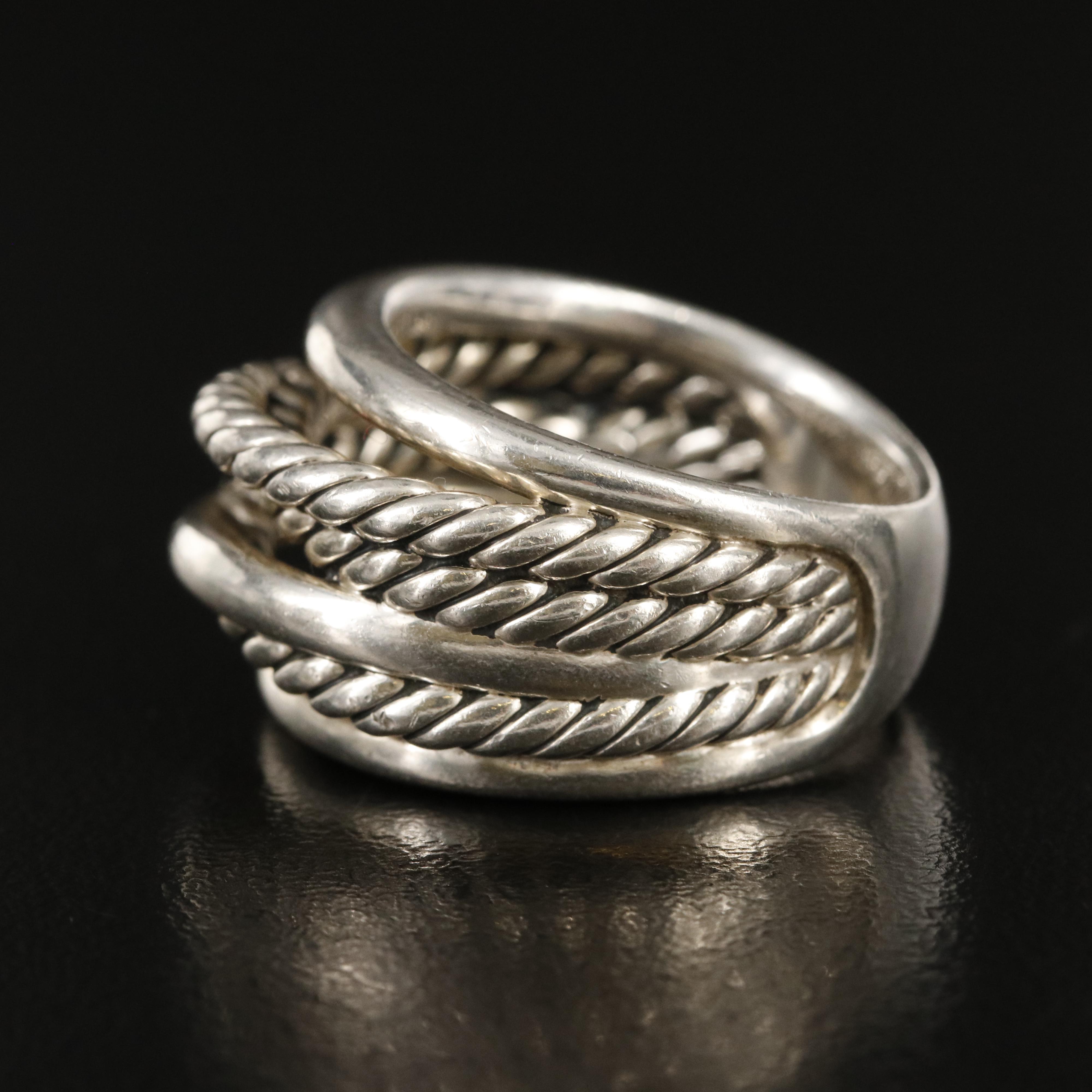 David Yurman "Crossover" Sterling Ring