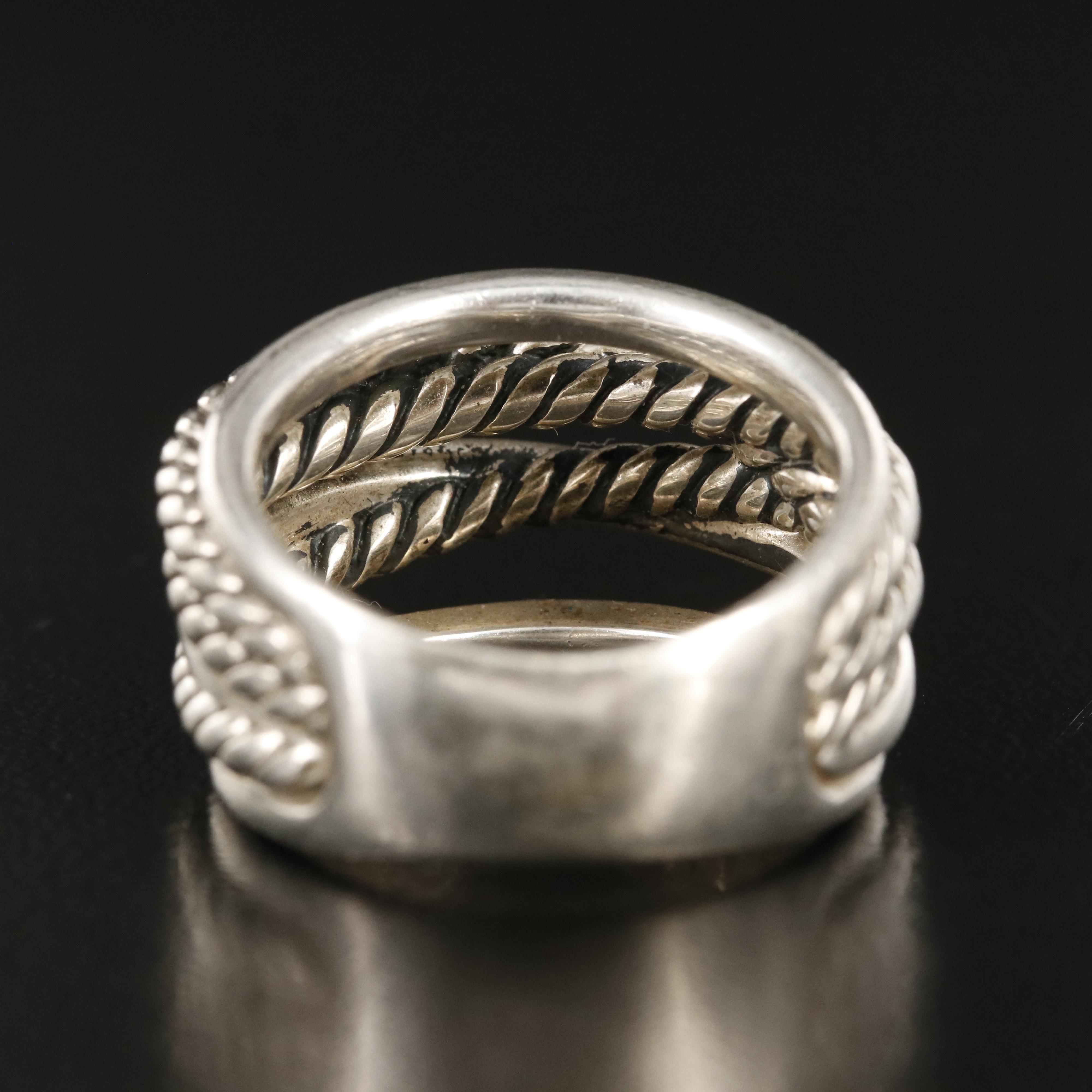 David Yurman "Crossover" Sterling Ring