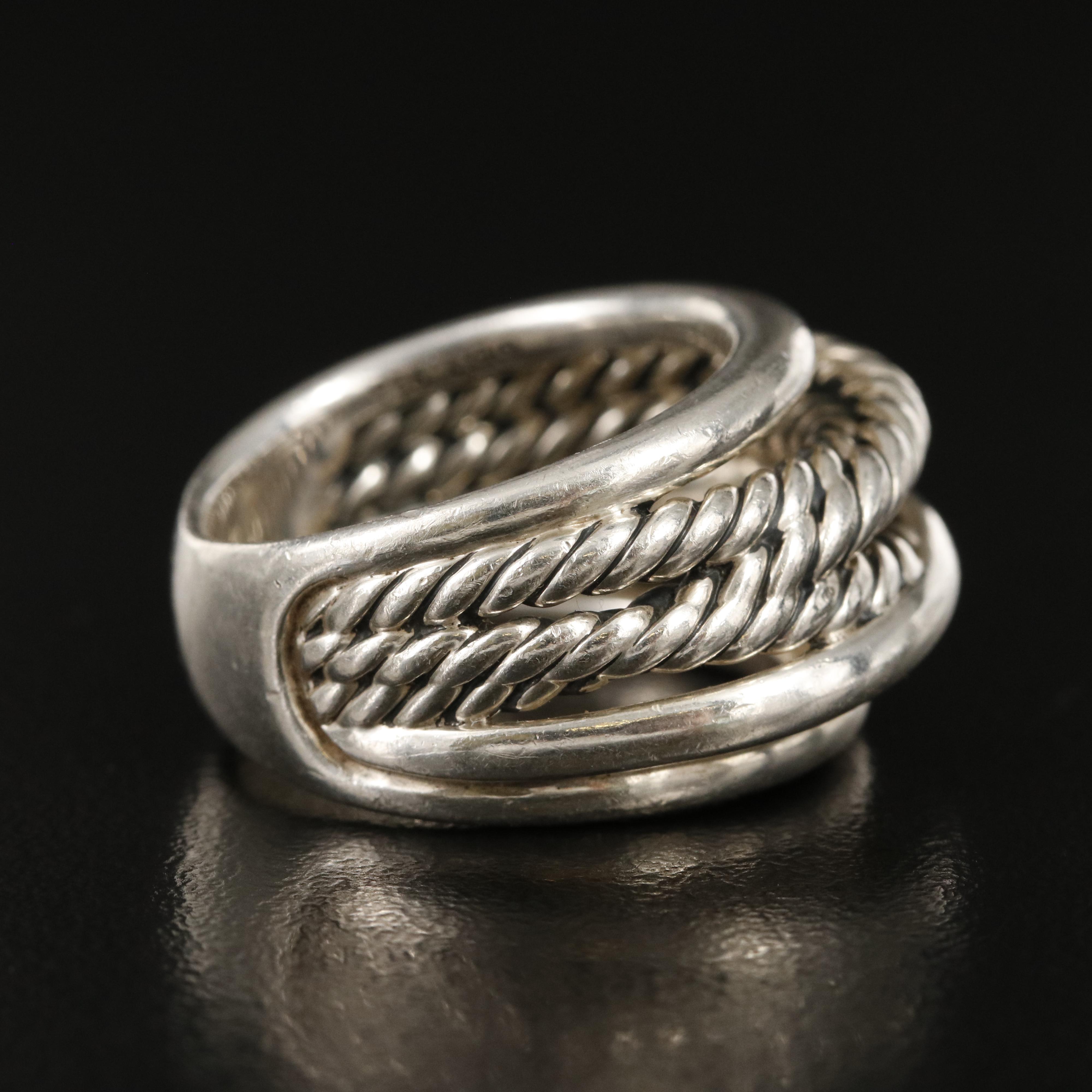 David Yurman "Crossover" Sterling Ring