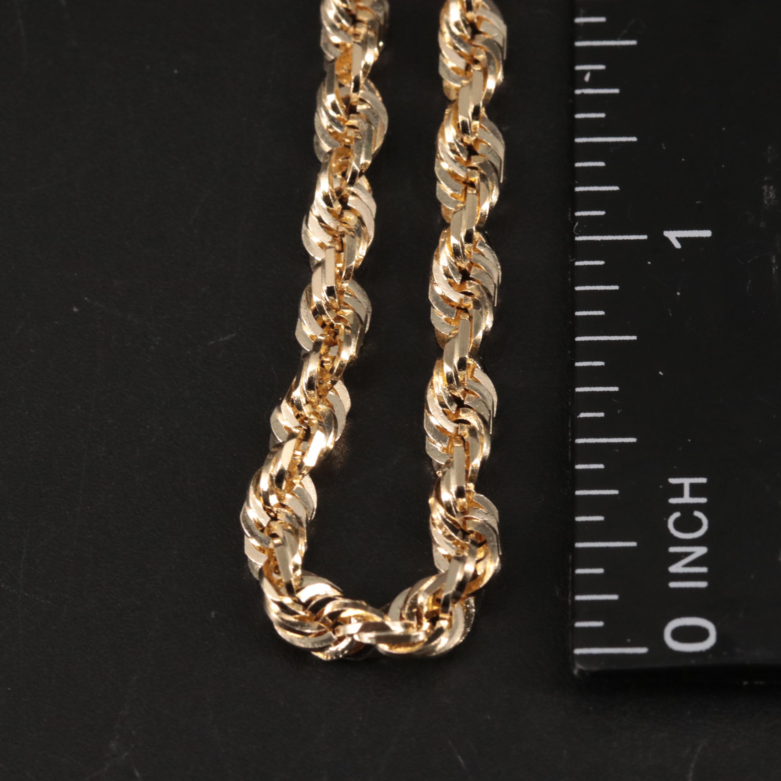 10K Rope Chain Necklace