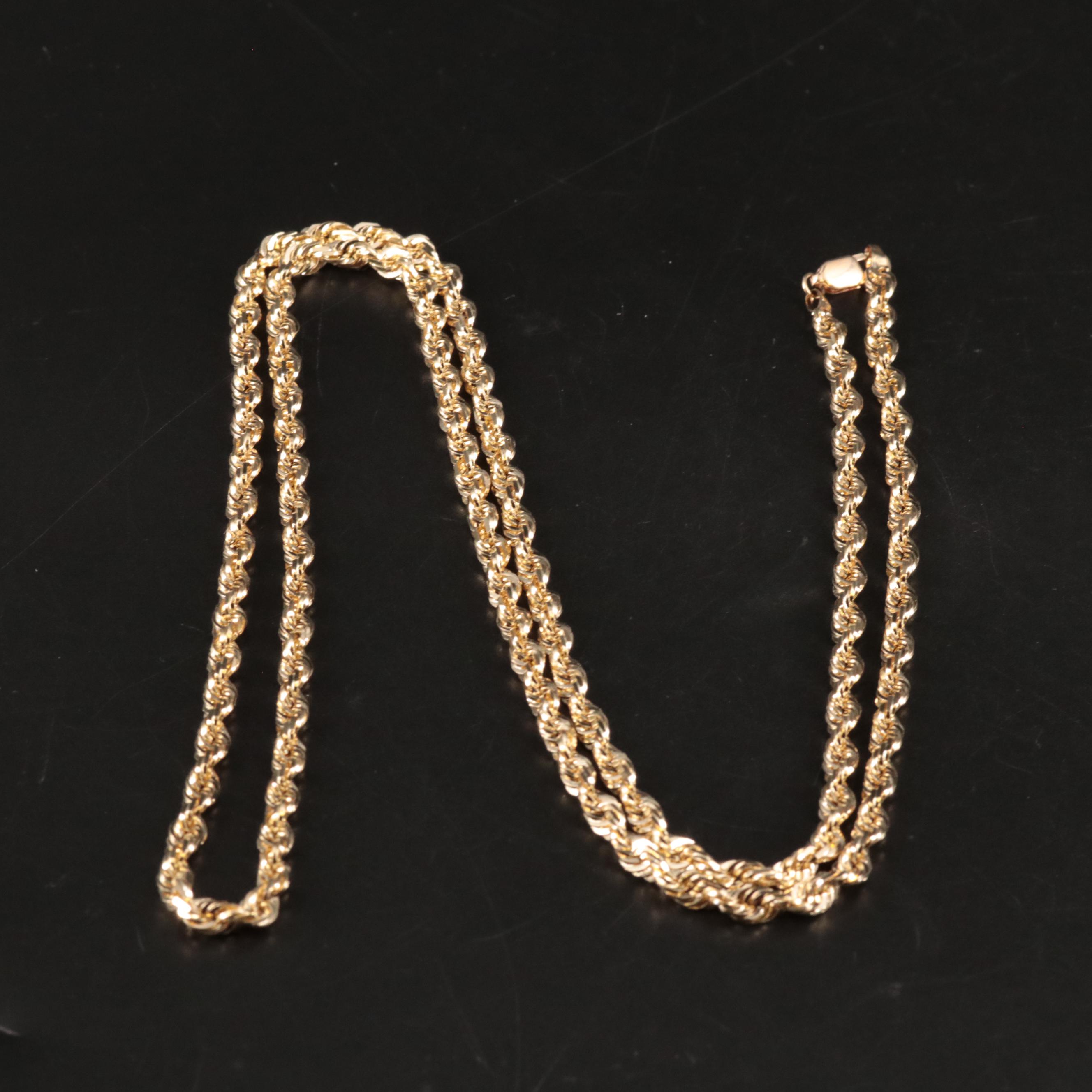 10K Rope Chain Necklace