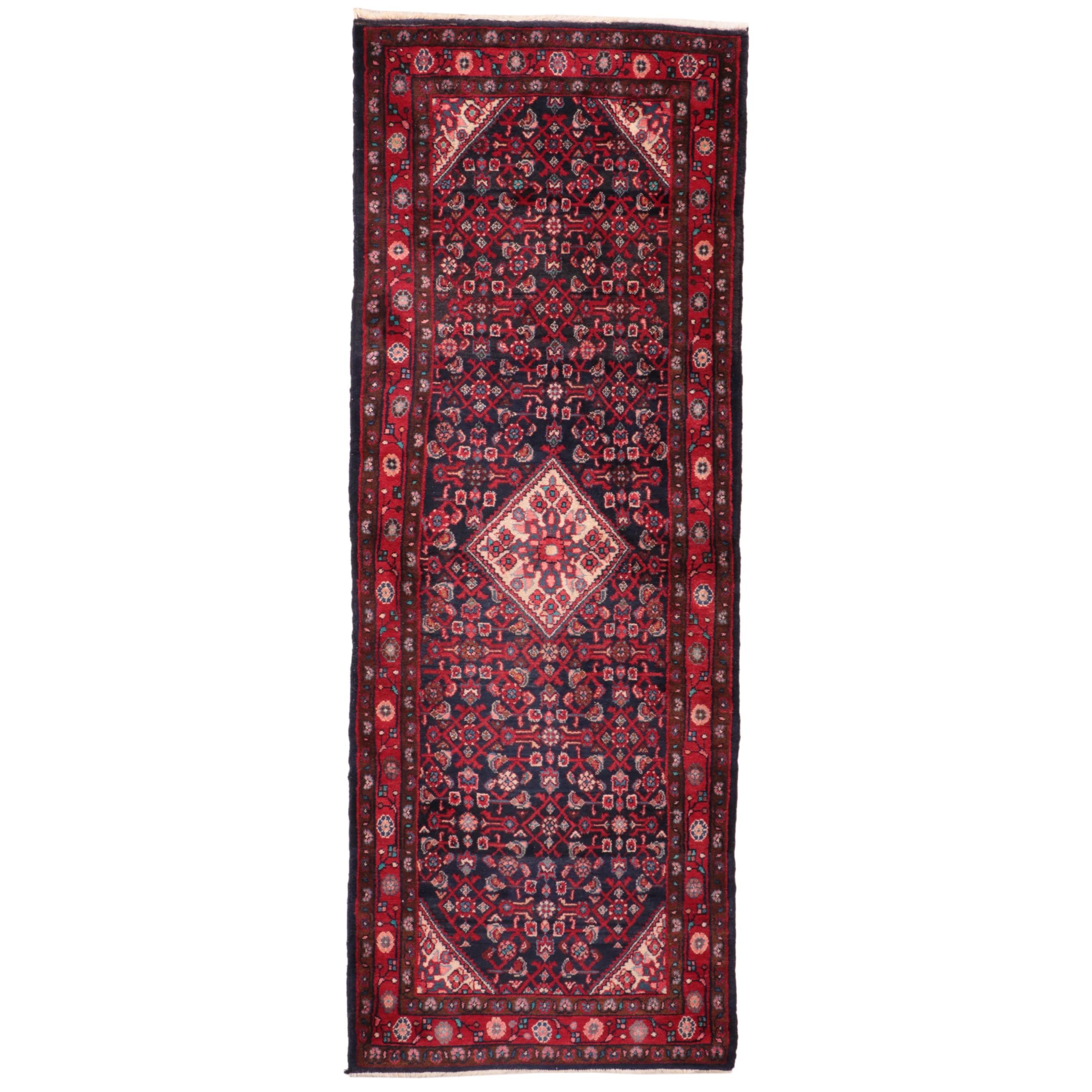 3'7 x 9'10 Hand-Knotted Persian Hamadan Long Rug