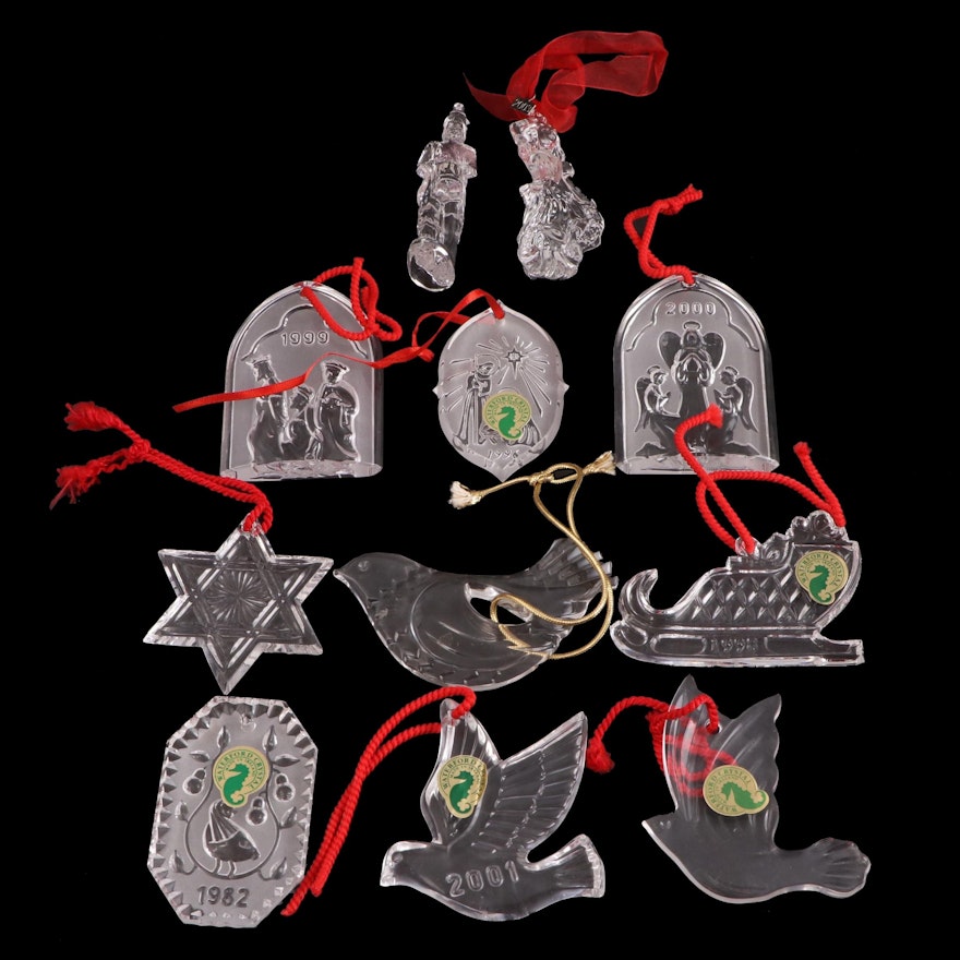 Waterford Crystal Hanukkah and Christmas Tree Ornaments