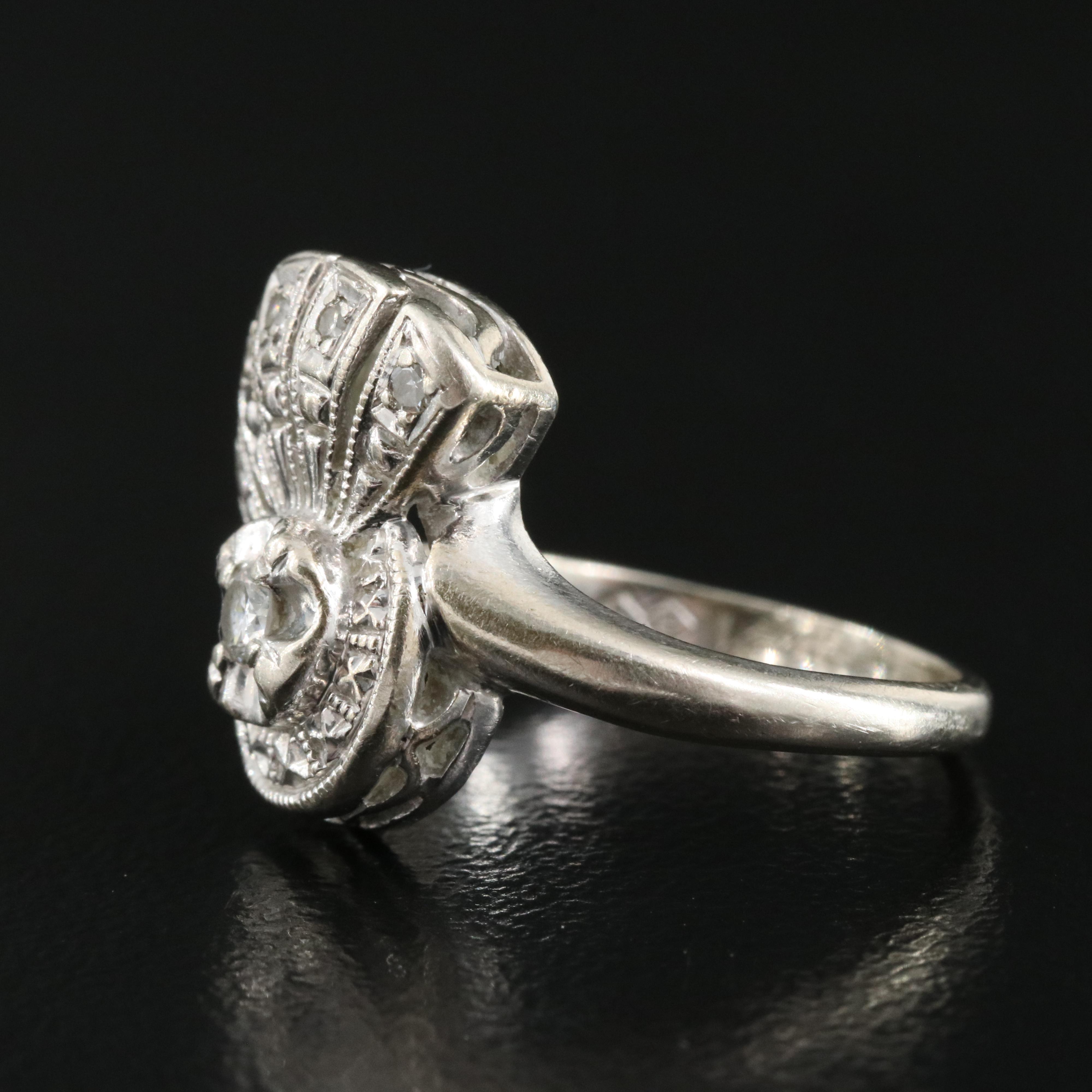 Vintage 14K 0.10 CTW Diamond Ring