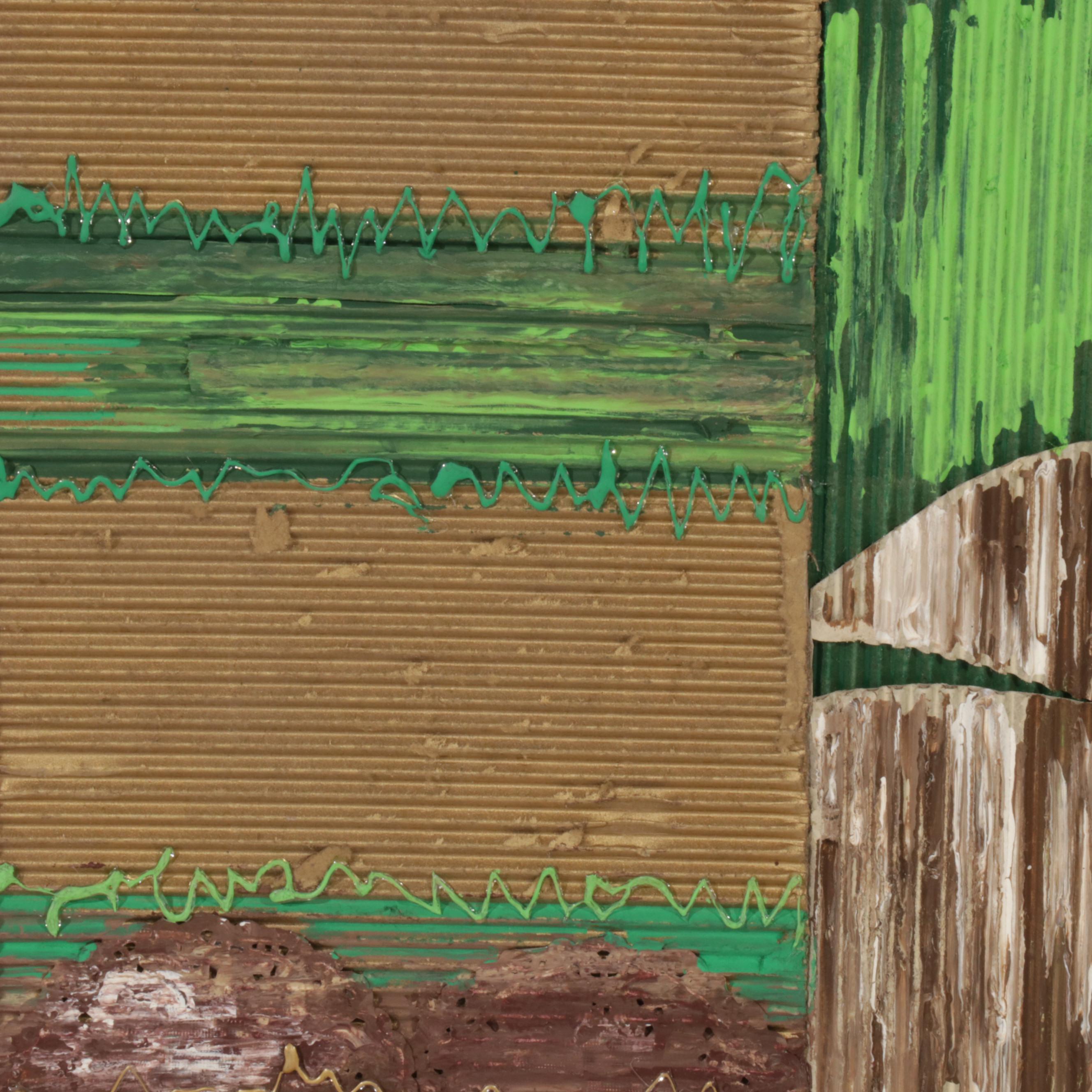 Cheri Clem Mixed Media Painting "American Farmland," 2022