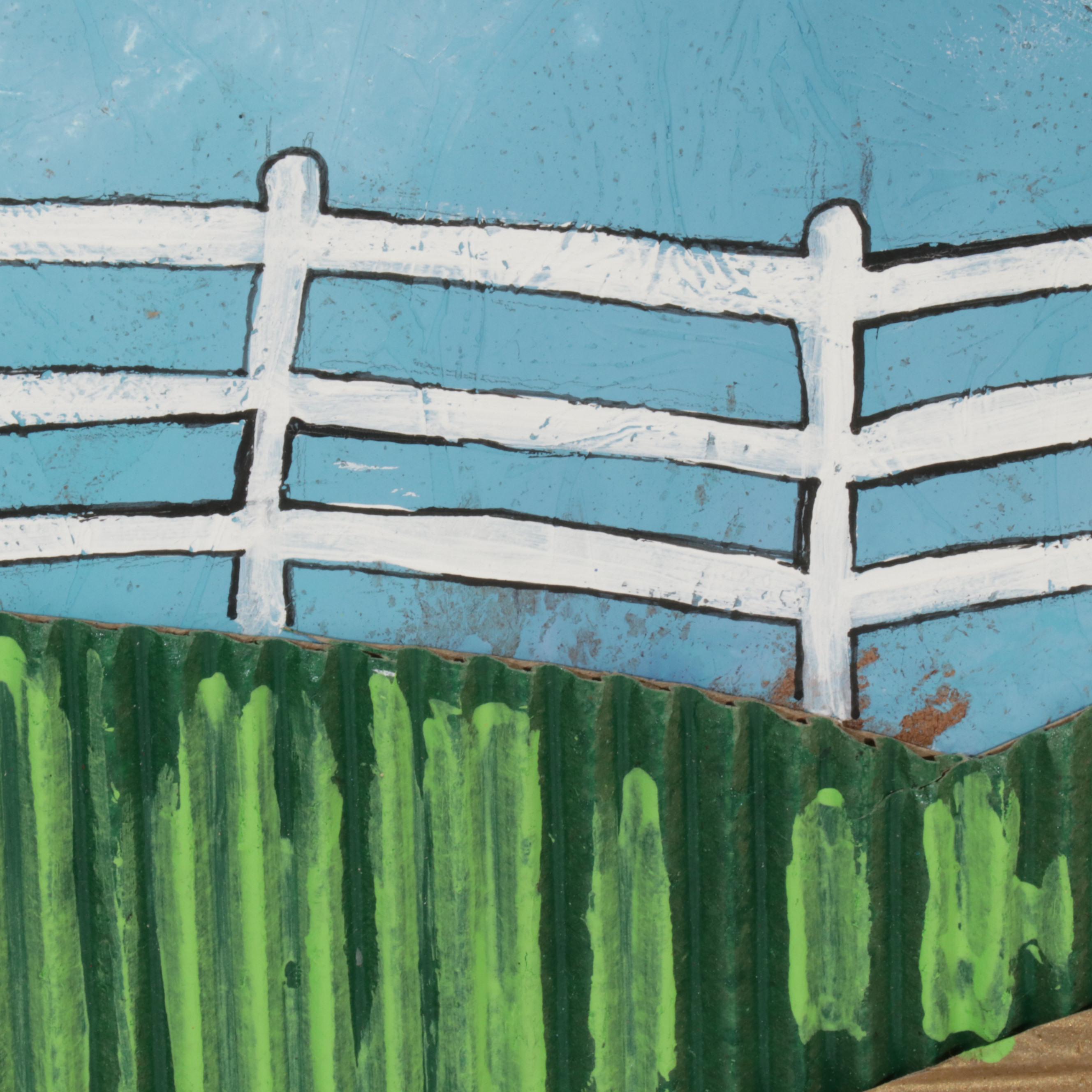 Cheri Clem Mixed Media Painting "American Farmland," 2022