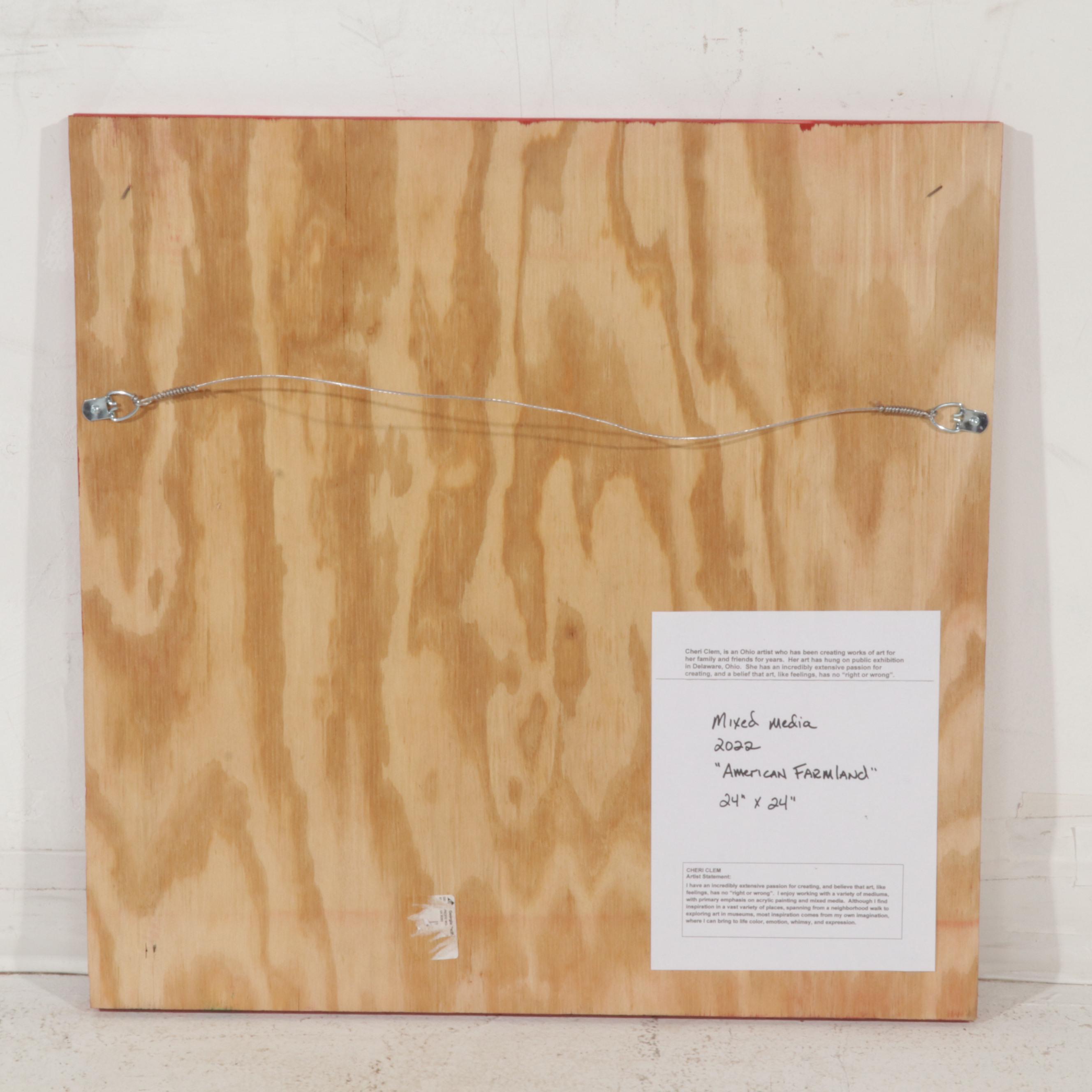 Cheri Clem Mixed Media Painting "American Farmland," 2022