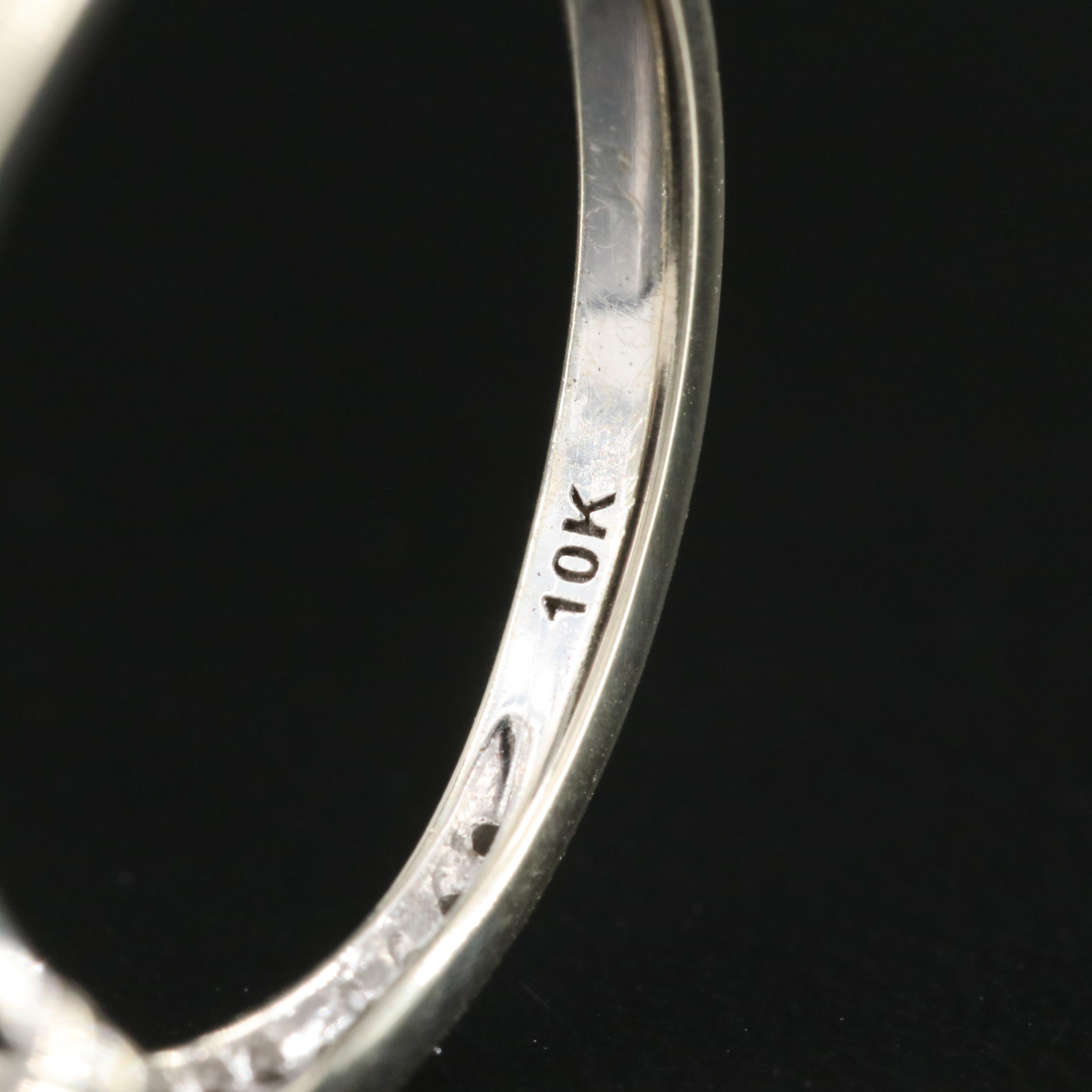 10K 1.00 CT Sapphire and Diamond Split Shank Ring