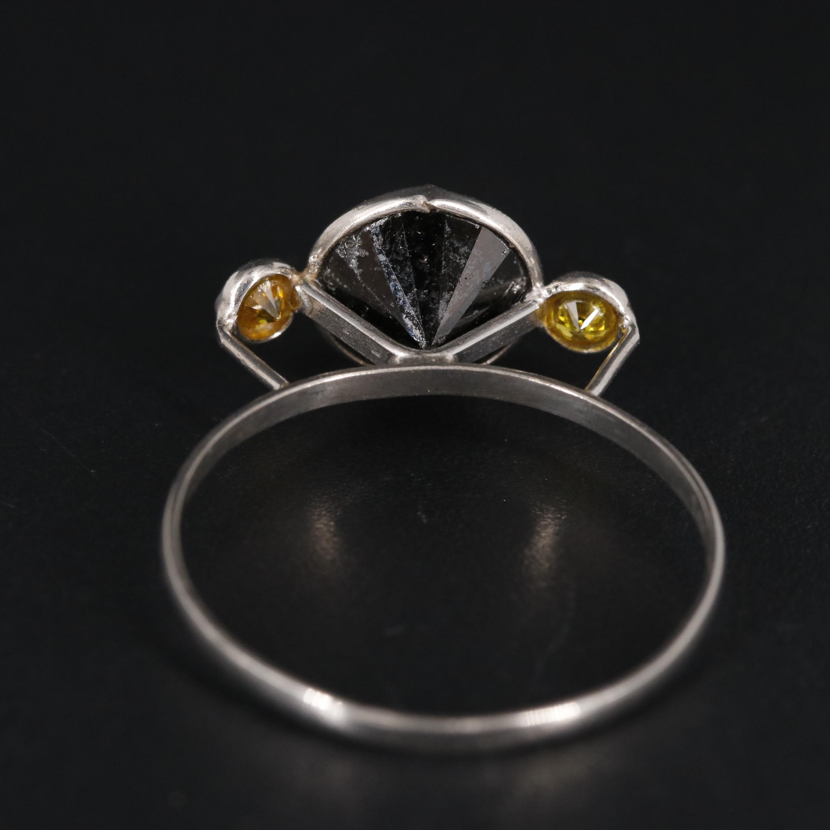 14K Black and Yellow Diamond Ring