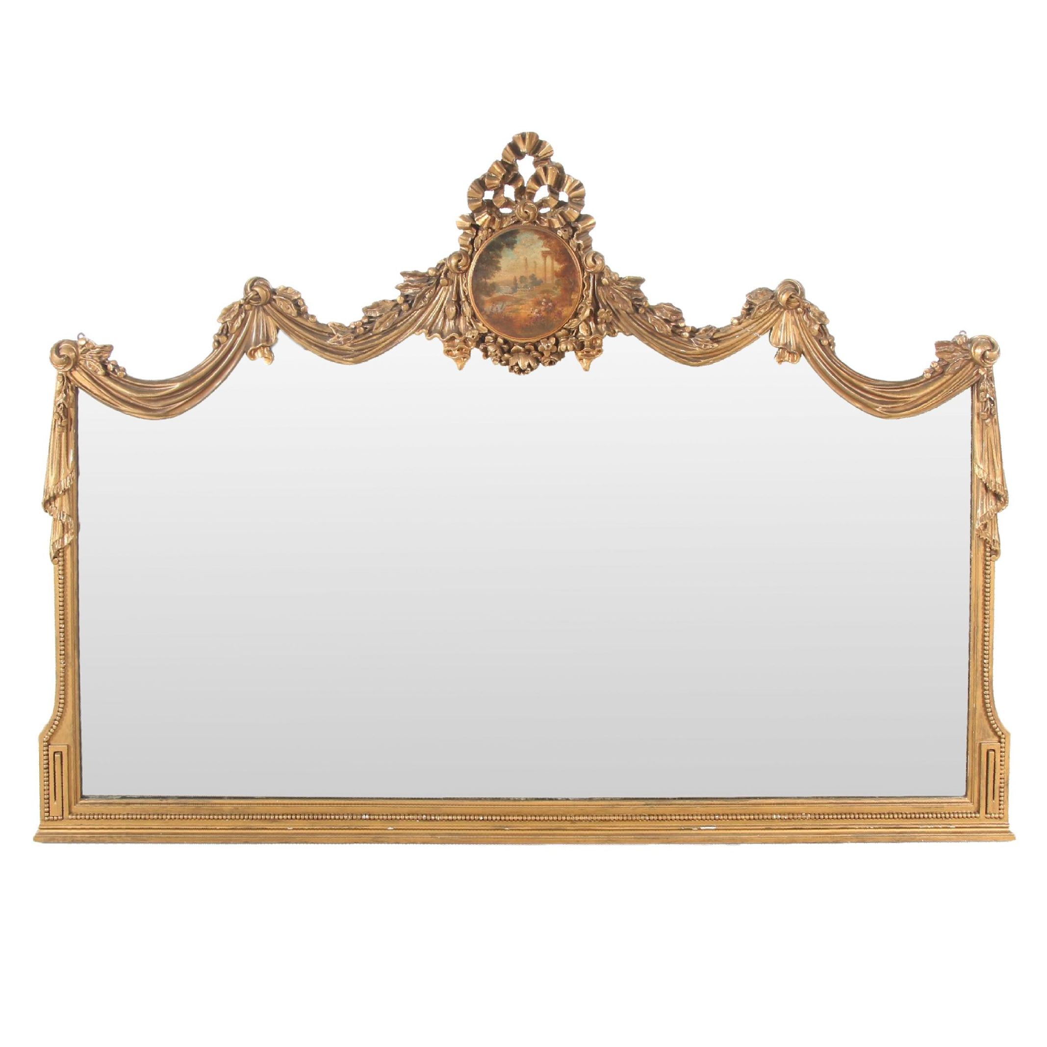 Louis XVI Style Giltwood Overmantel Mirror, Early to Mid 20th Century