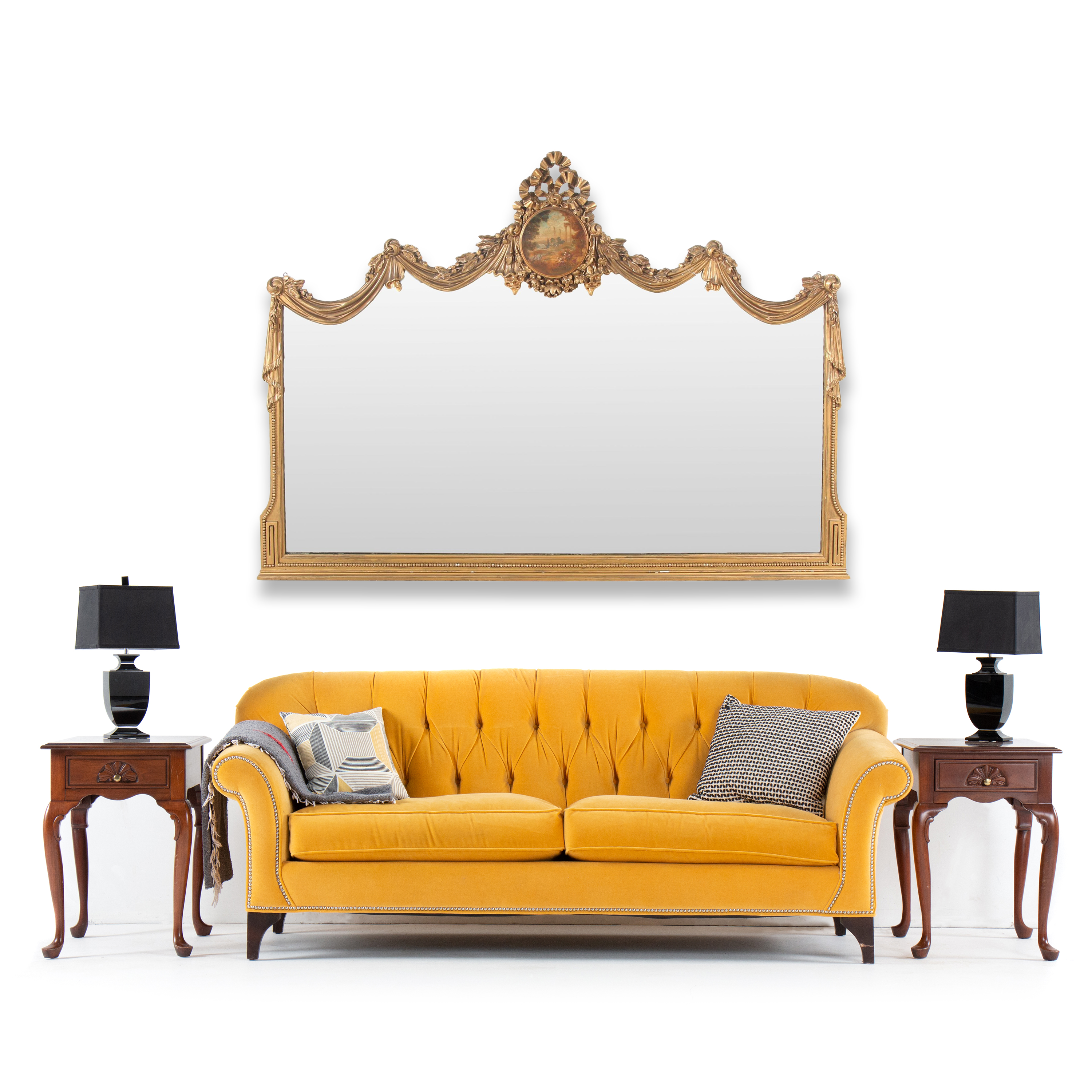 Louis XVI Style Giltwood Overmantel Mirror, Early to Mid 20th Century