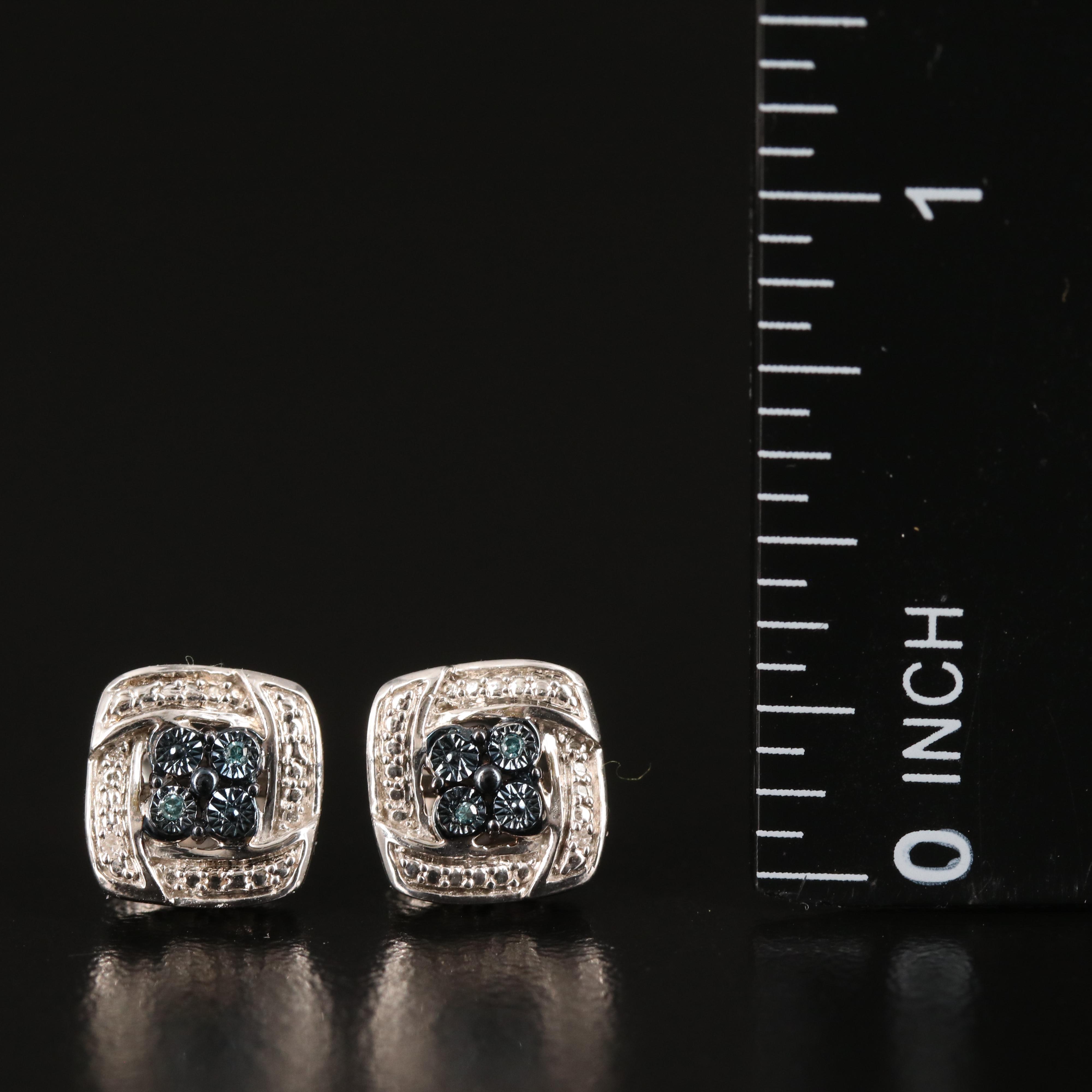 Sterling Diamond Earrings