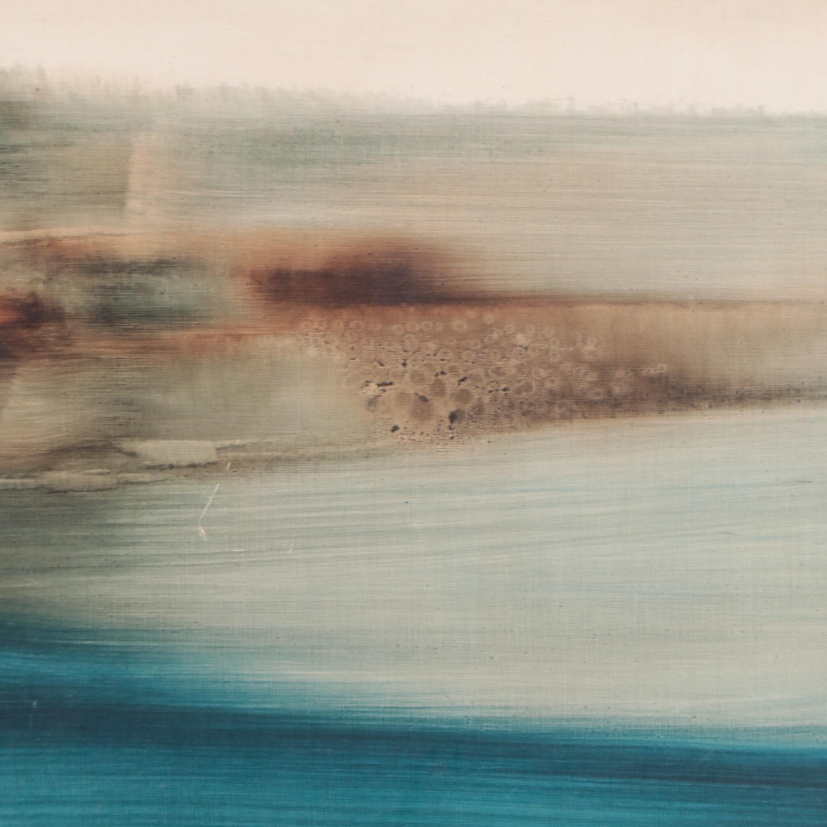 Zora DuVall Abstract Oil Painting "Shoreline," Circa 1970