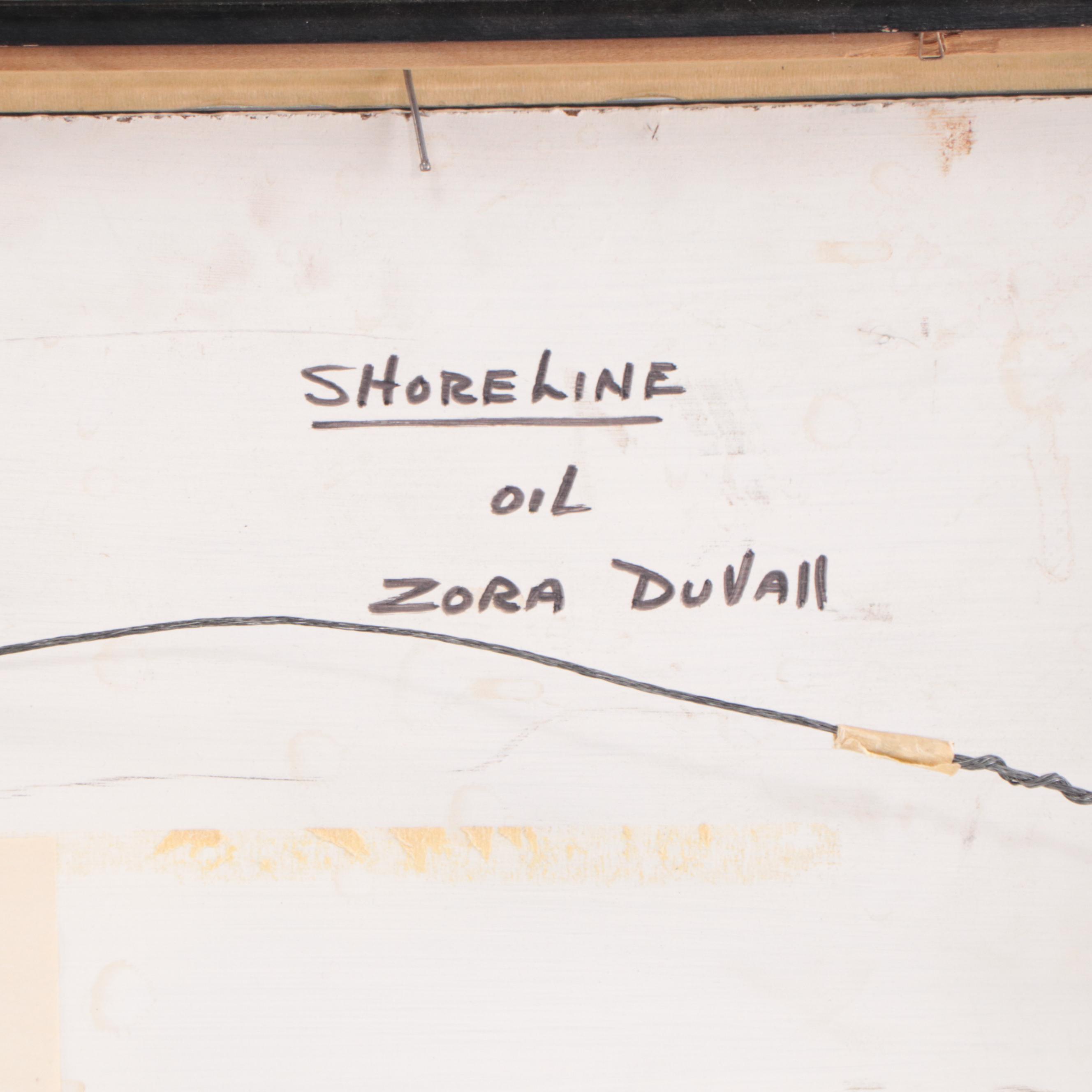 Zora DuVall Abstract Oil Painting "Shoreline," Circa 1970