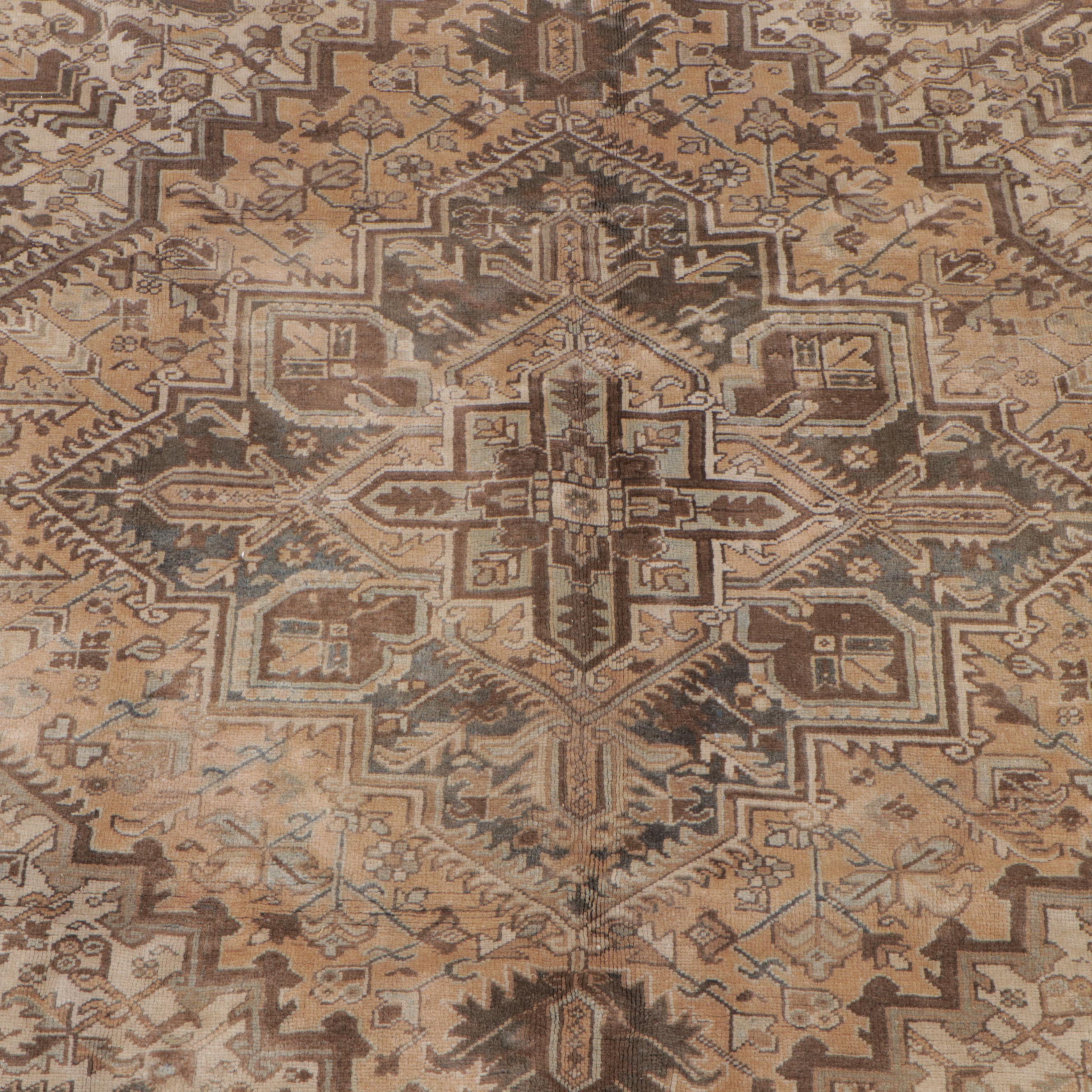 7'2 x 9'5 Hand-Knotted Indo-Persian Heriz Area Rug