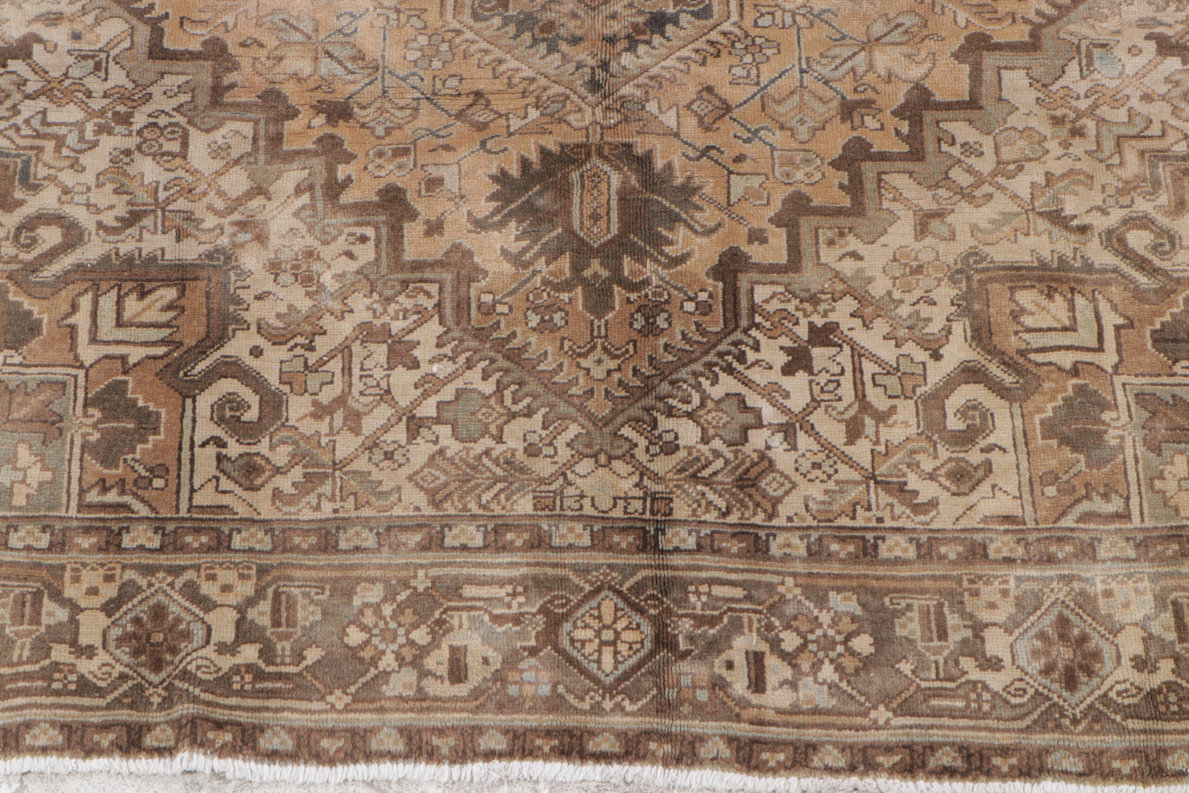 7'2 x 9'5 Hand-Knotted Indo-Persian Heriz Area Rug