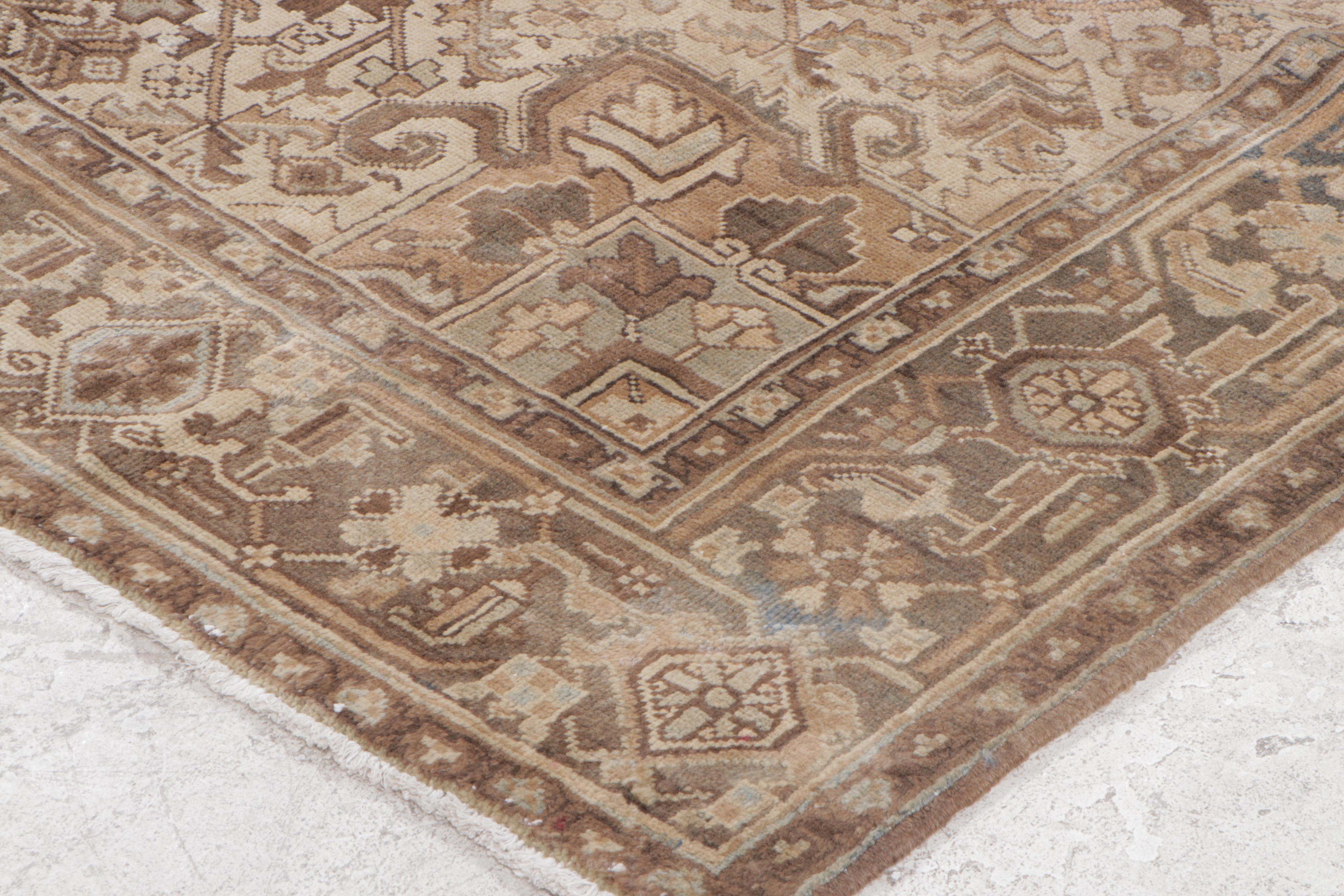 7'2 x 9'5 Hand-Knotted Indo-Persian Heriz Area Rug