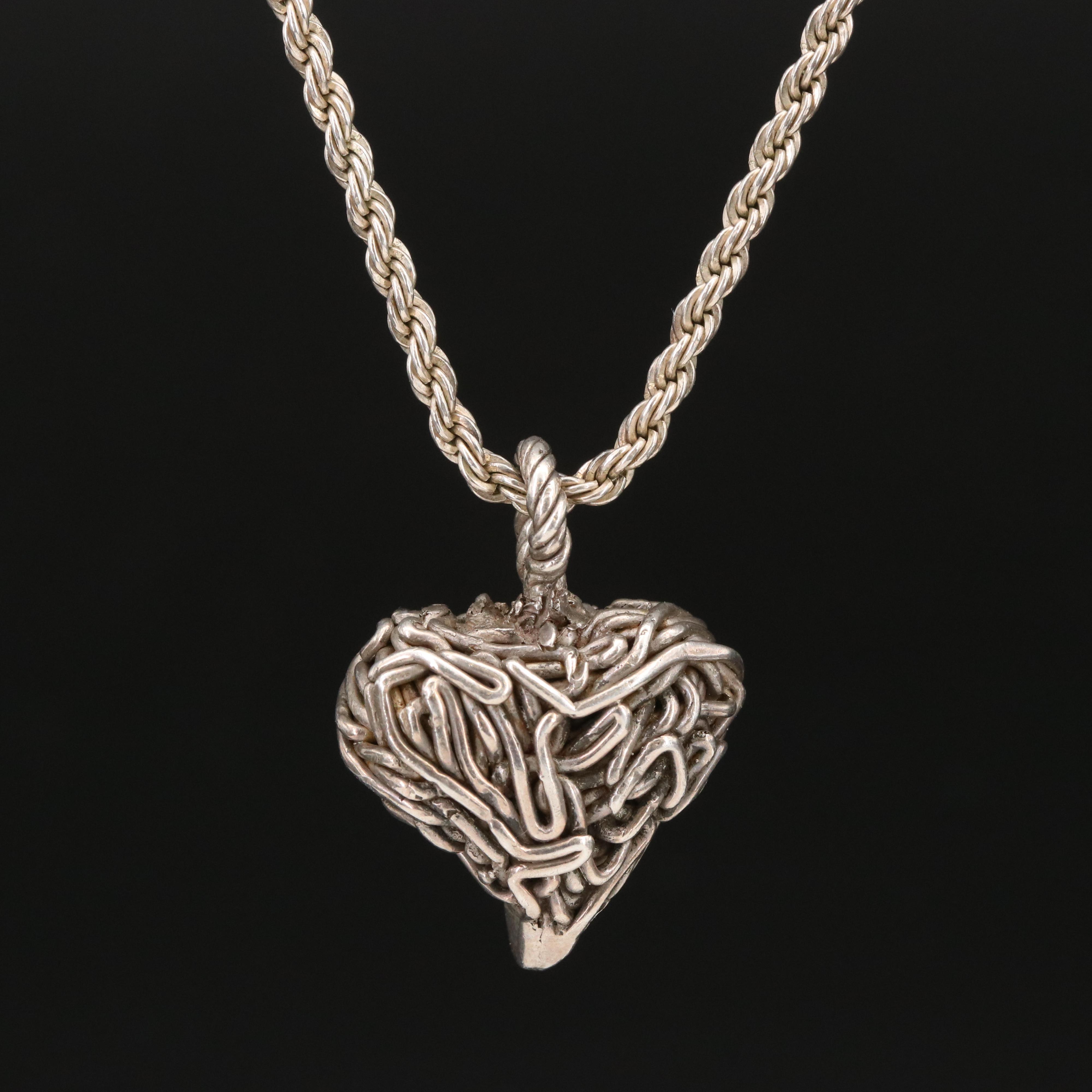Sterling Heart Pendant Necklace