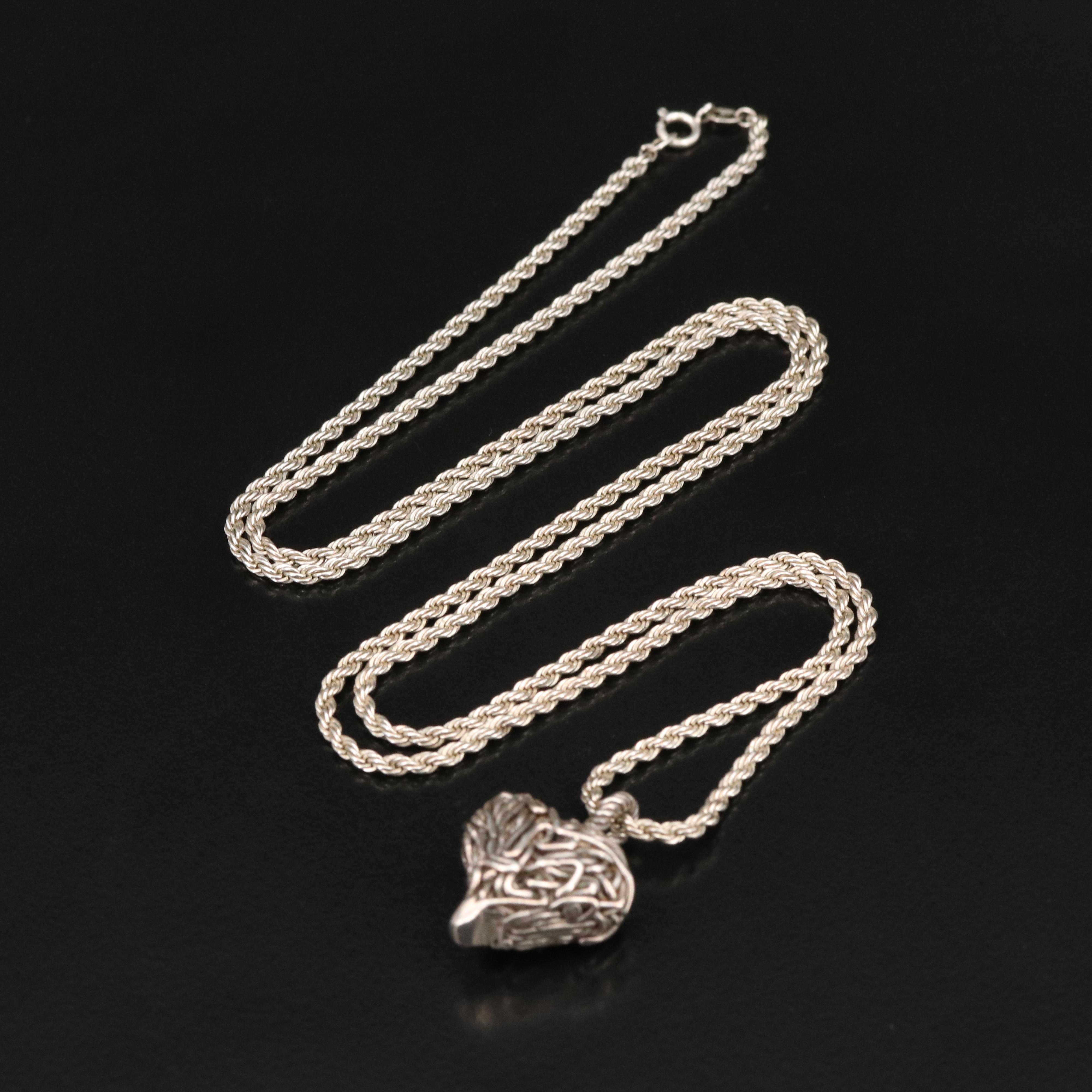 Sterling Heart Pendant Necklace