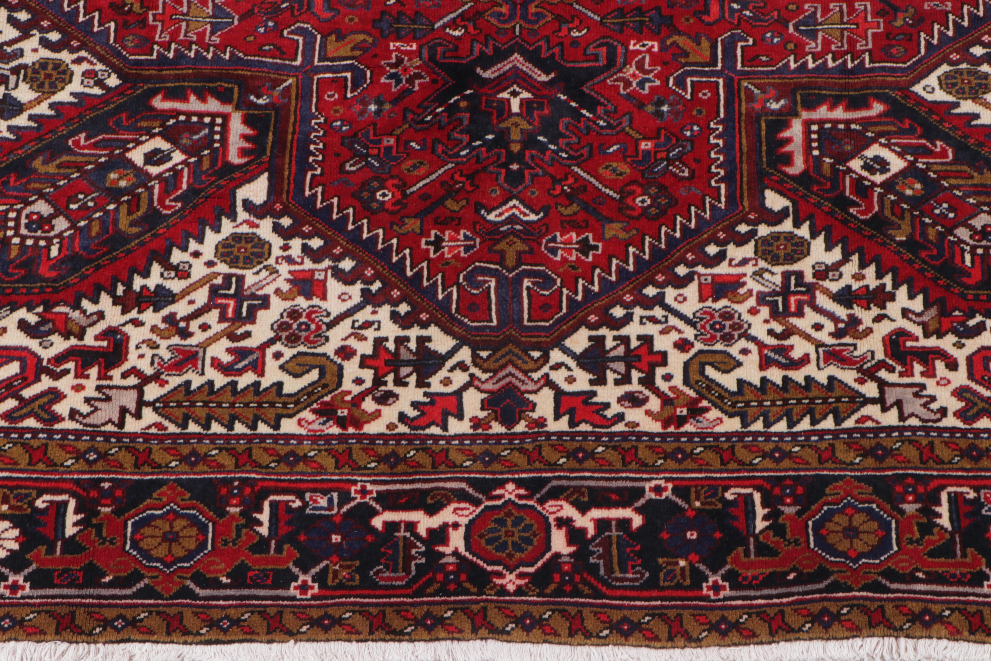 9'3 x 11'11 Hand-Knotted Persian Heriz Area Rug