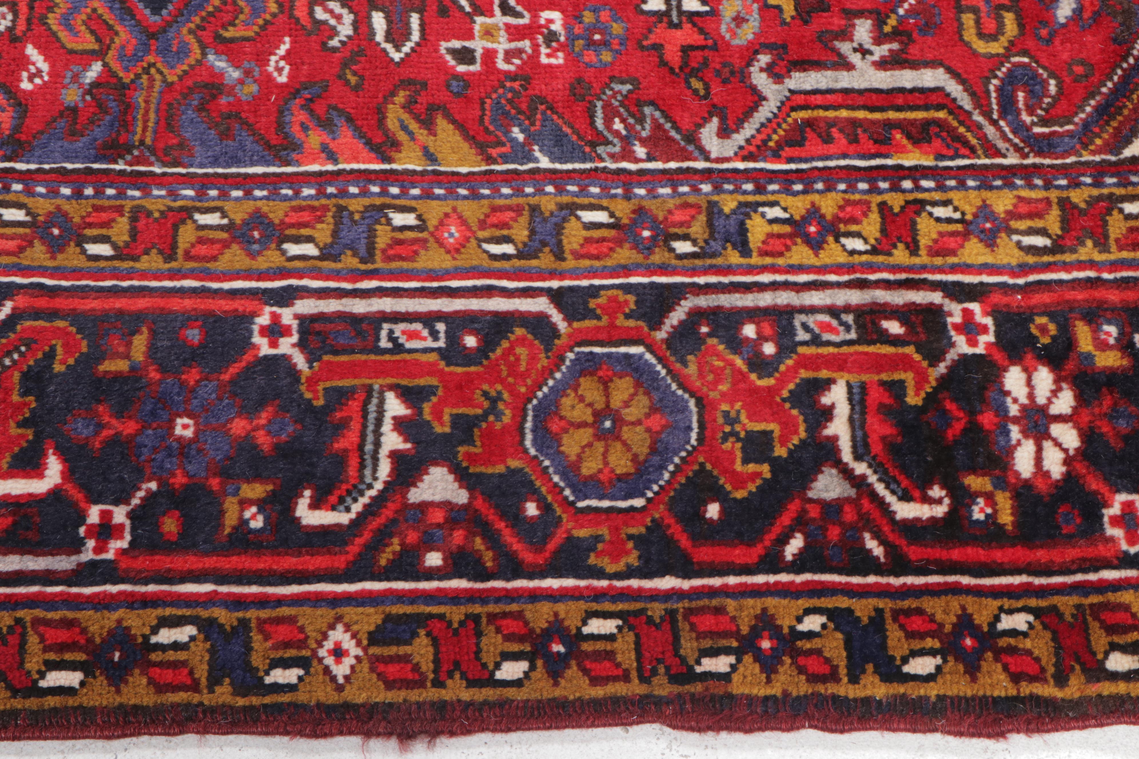 9'3 x 11'11 Hand-Knotted Persian Heriz Area Rug