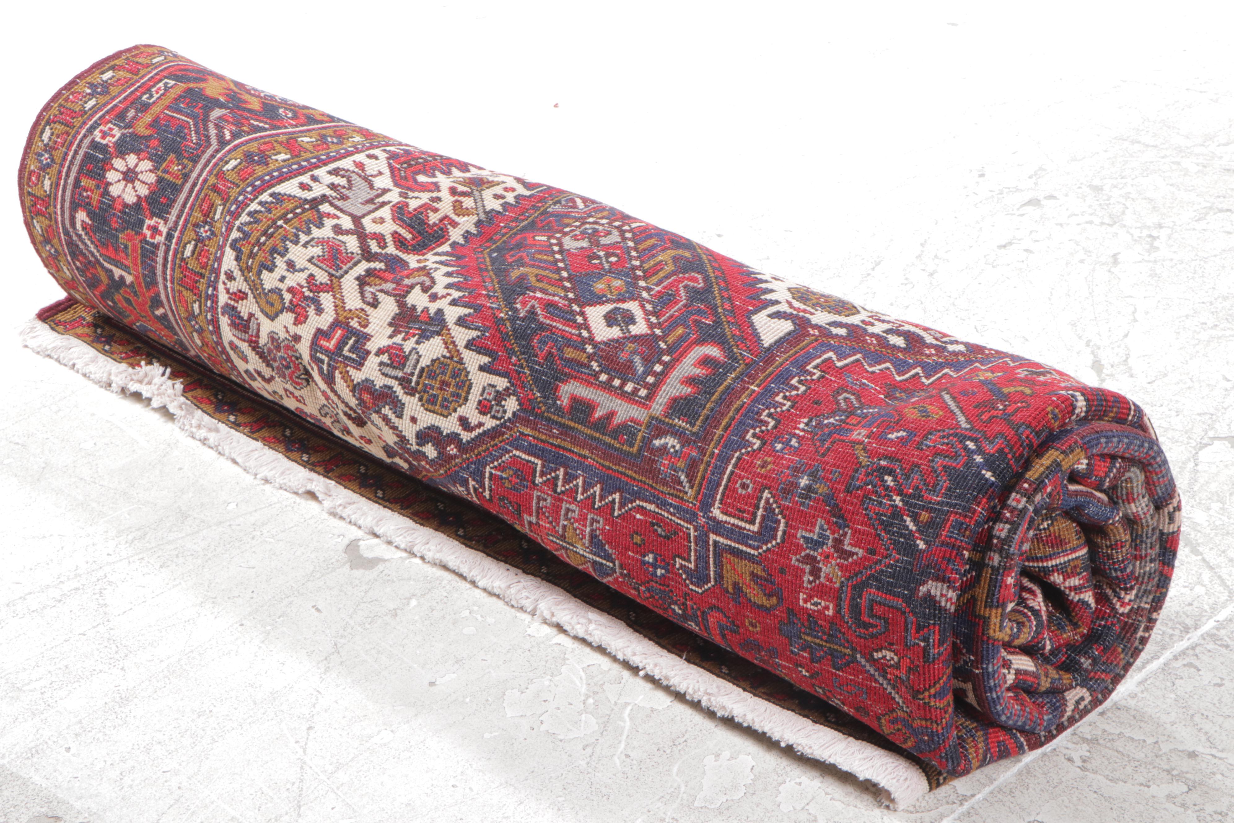 9'3 x 11'11 Hand-Knotted Persian Heriz Area Rug