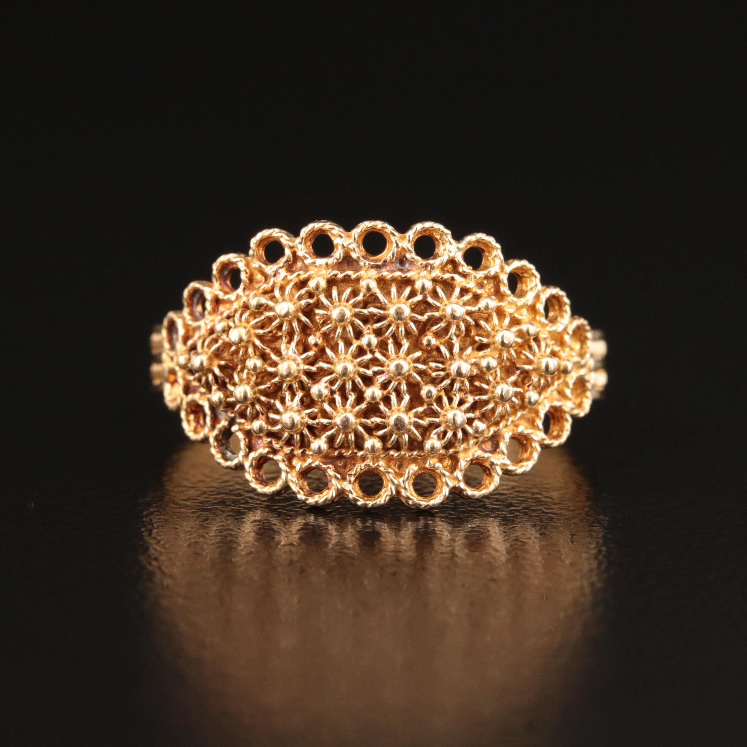 Dorgali, Italy Sandro Pira 18K Cannetille Ring