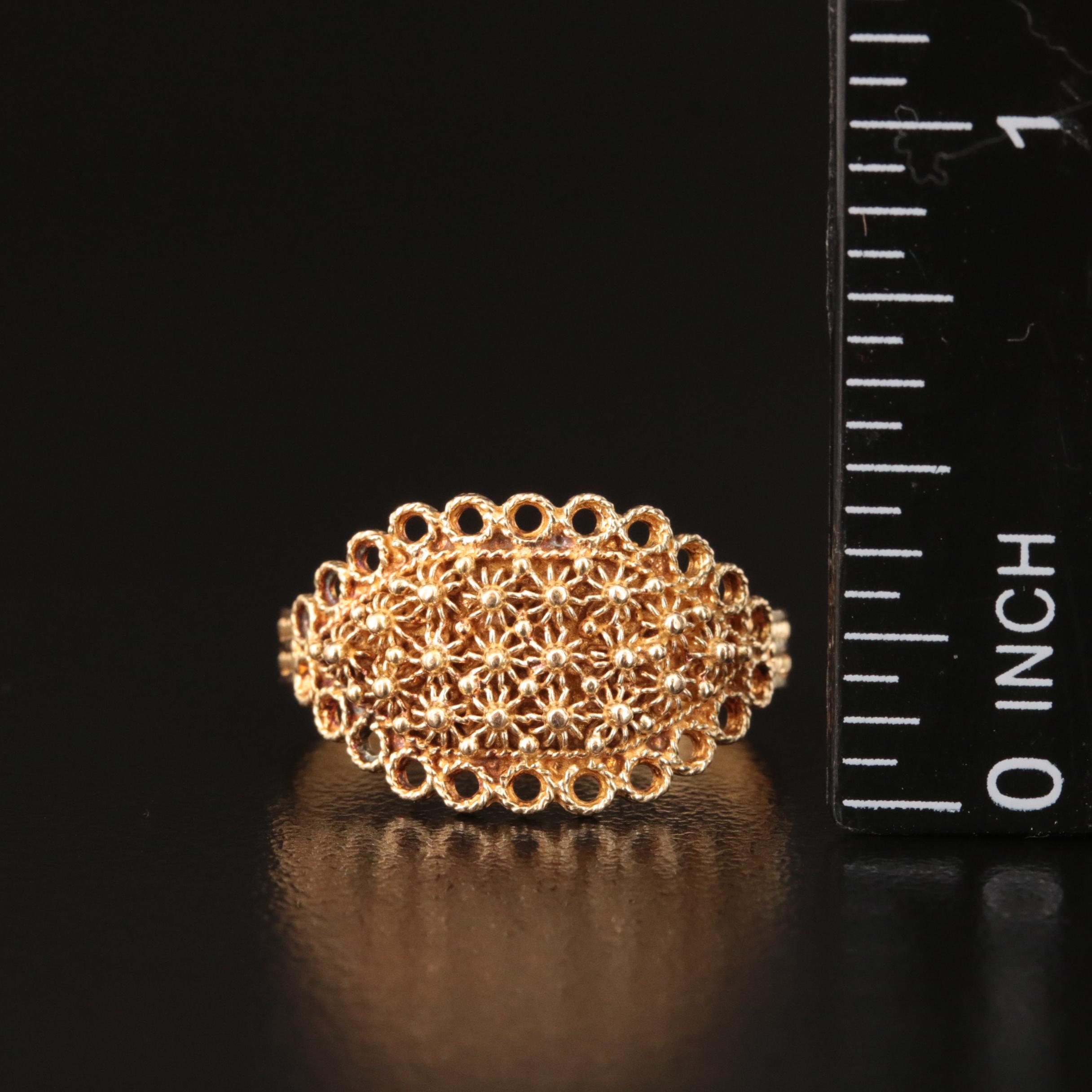 Dorgali, Italy Sandro Pira 18K Cannetille Ring