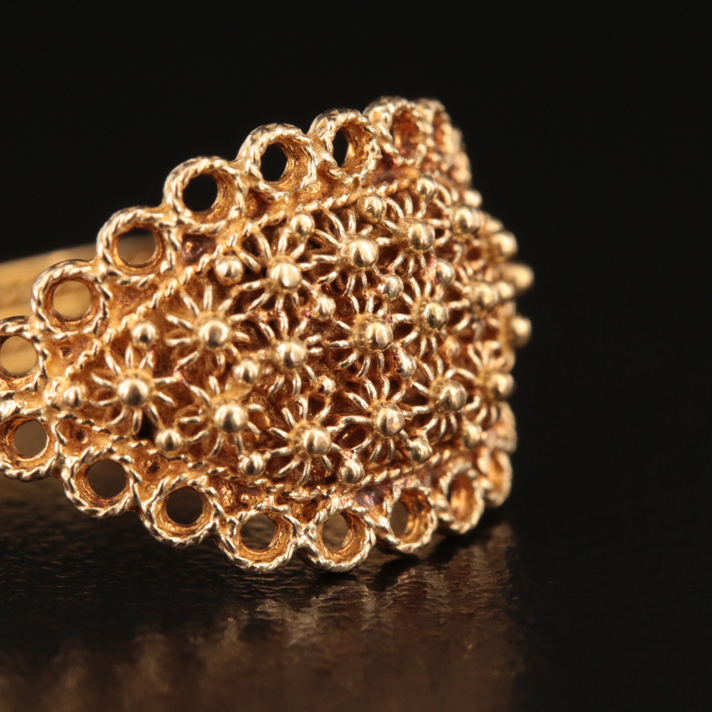 Dorgali, Italy Sandro Pira 18K Cannetille Ring