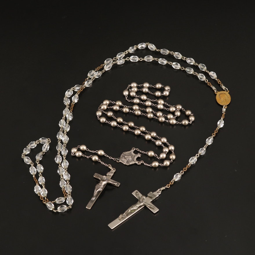 Rosary Beads Including Sterling and Gemstone