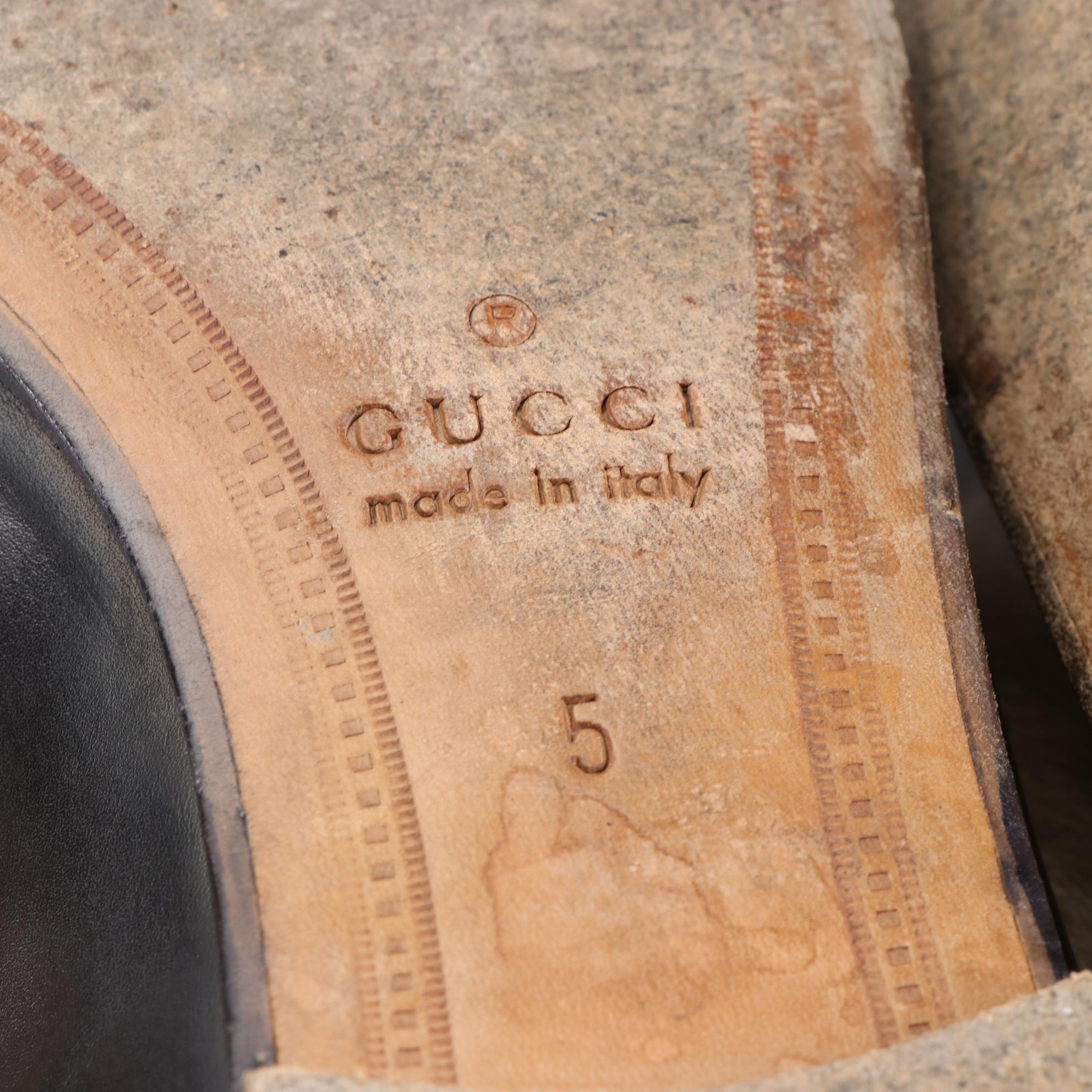 Men's Gucci Jordaan Shearling Lined Loafers in Black Calfskin with Box