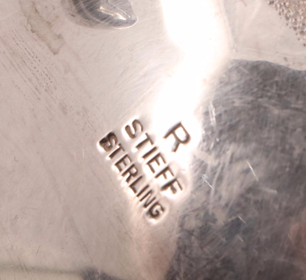 Stieff "Stieff Rose" Hand Chased Sterling Silver Creamer and Sugar, 1950s