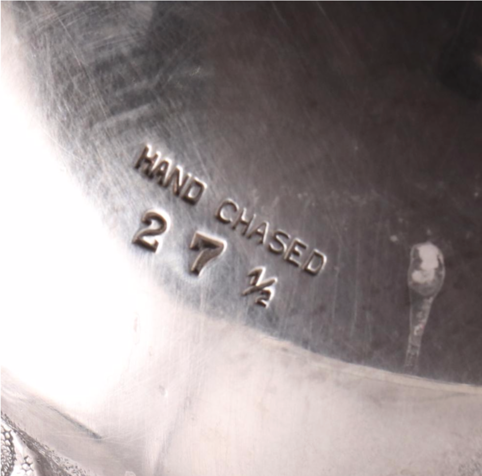 Stieff "Stieff Rose" Hand Chased Sterling Silver Creamer and Sugar, 1950s