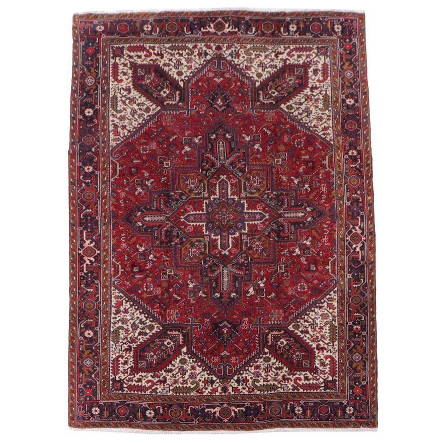 9'3 x 11'11 Hand-Knotted Persian Heriz Area Rug