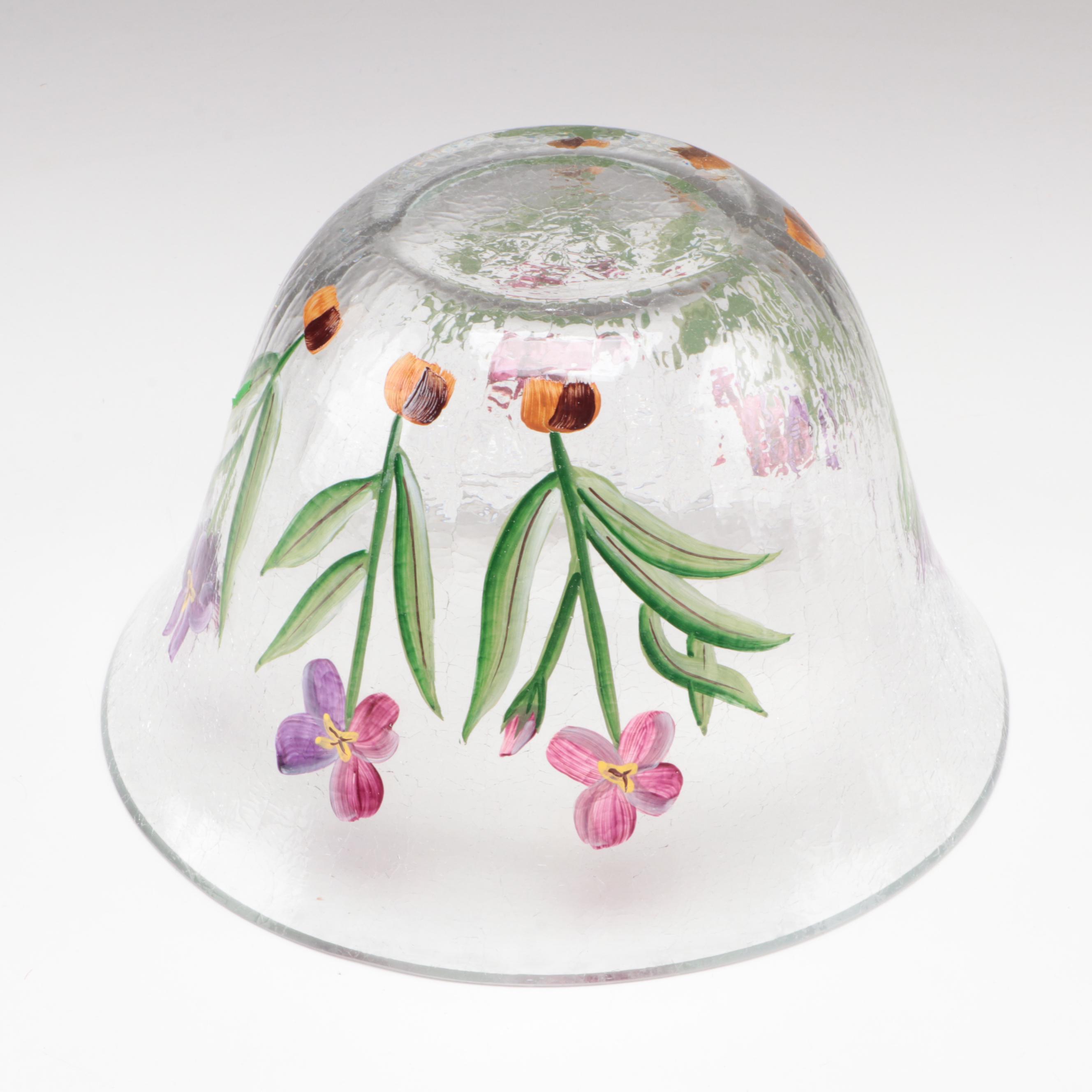 Lades Fused Glass Tray with Hand Painted Glass Bowl