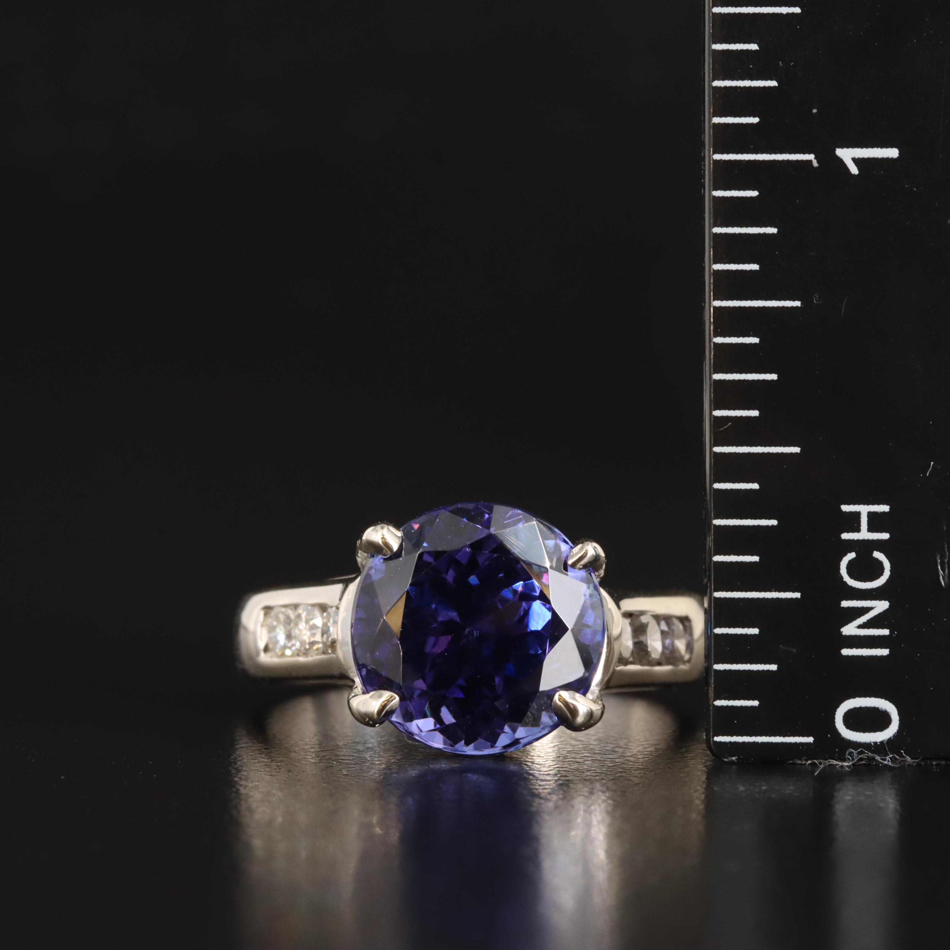 14K 7.81 CT Tanzanite and Diamond Ring with GIA Report