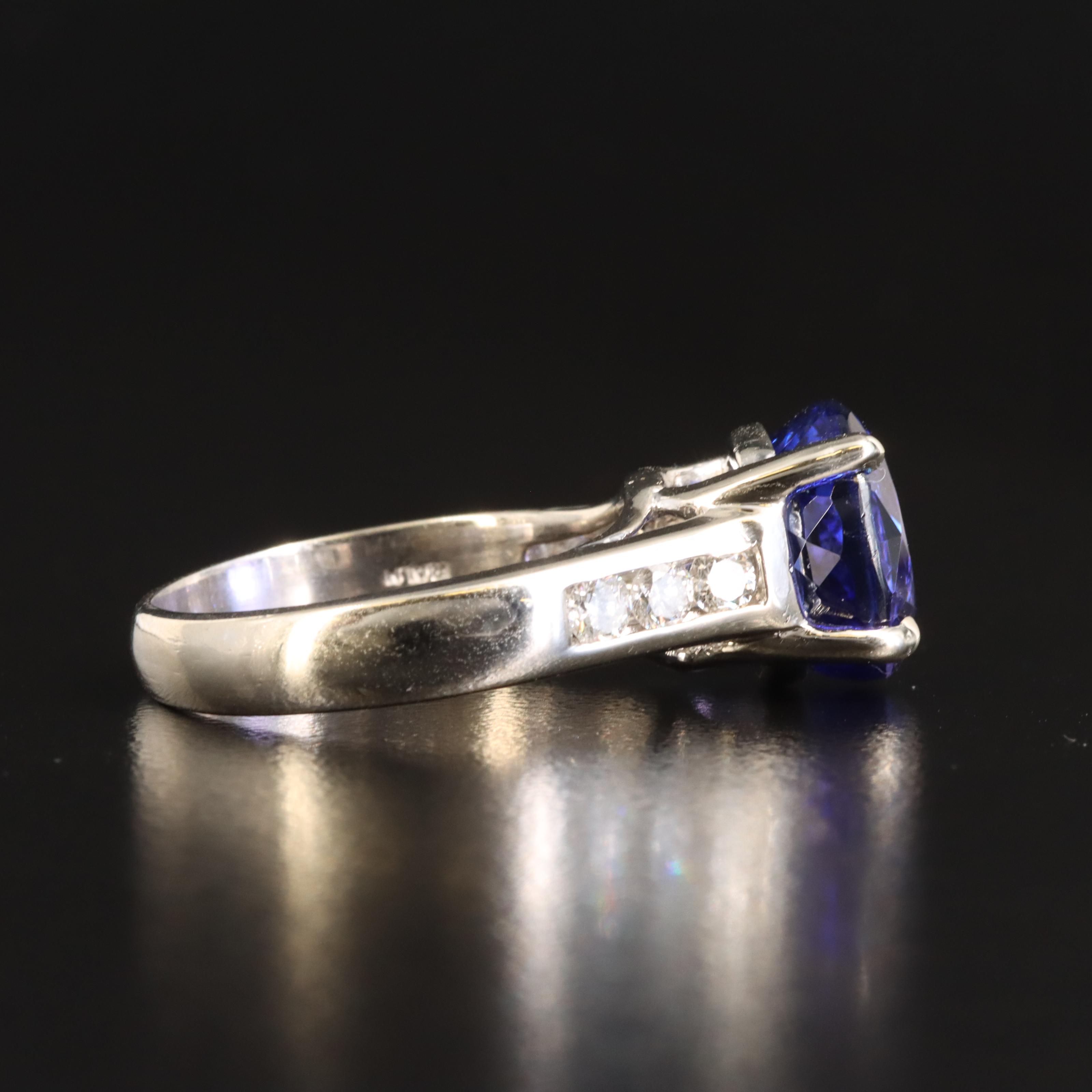 14K 7.81 CT Tanzanite and Diamond Ring with GIA Report