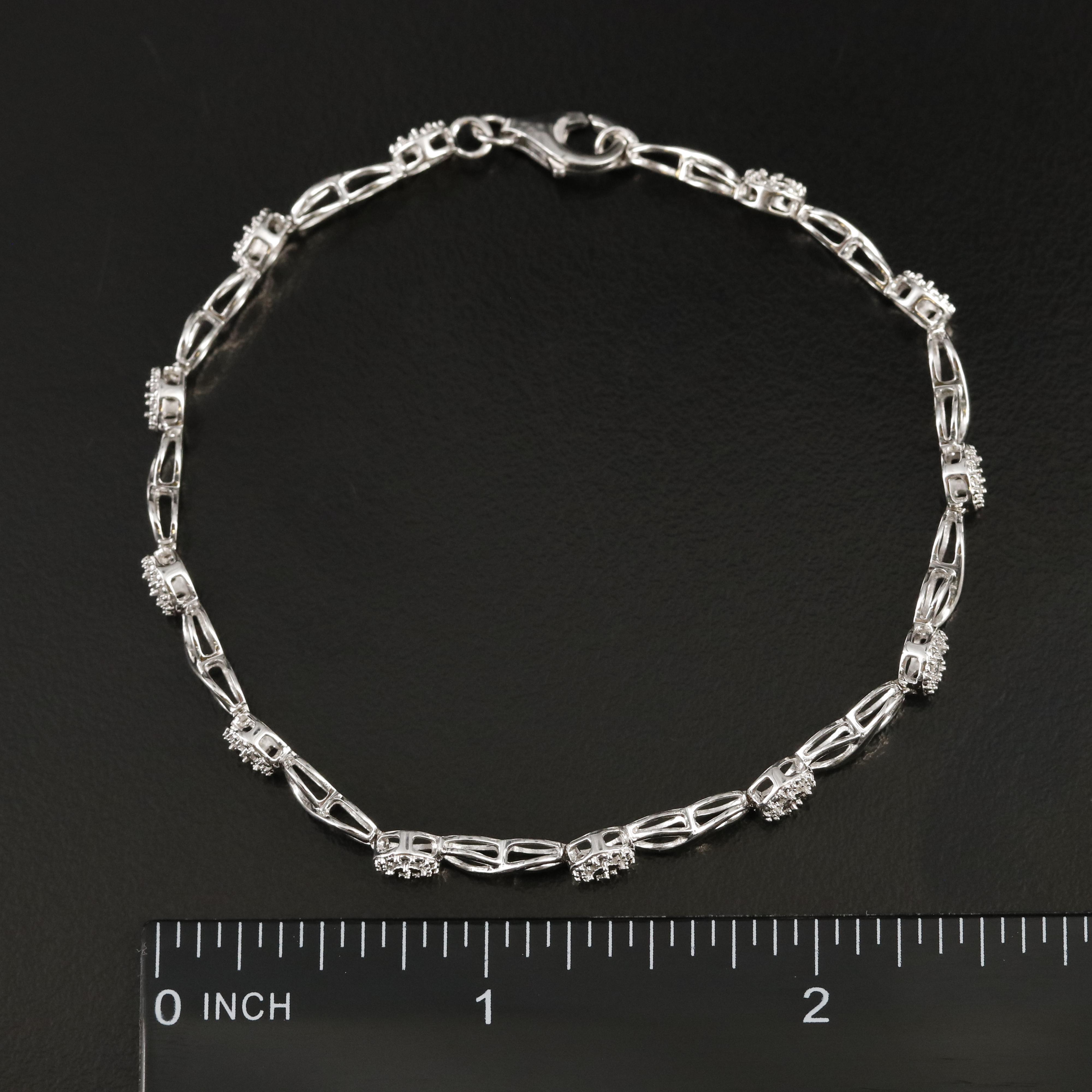Sterling Diamond Infinity Link Bracelet