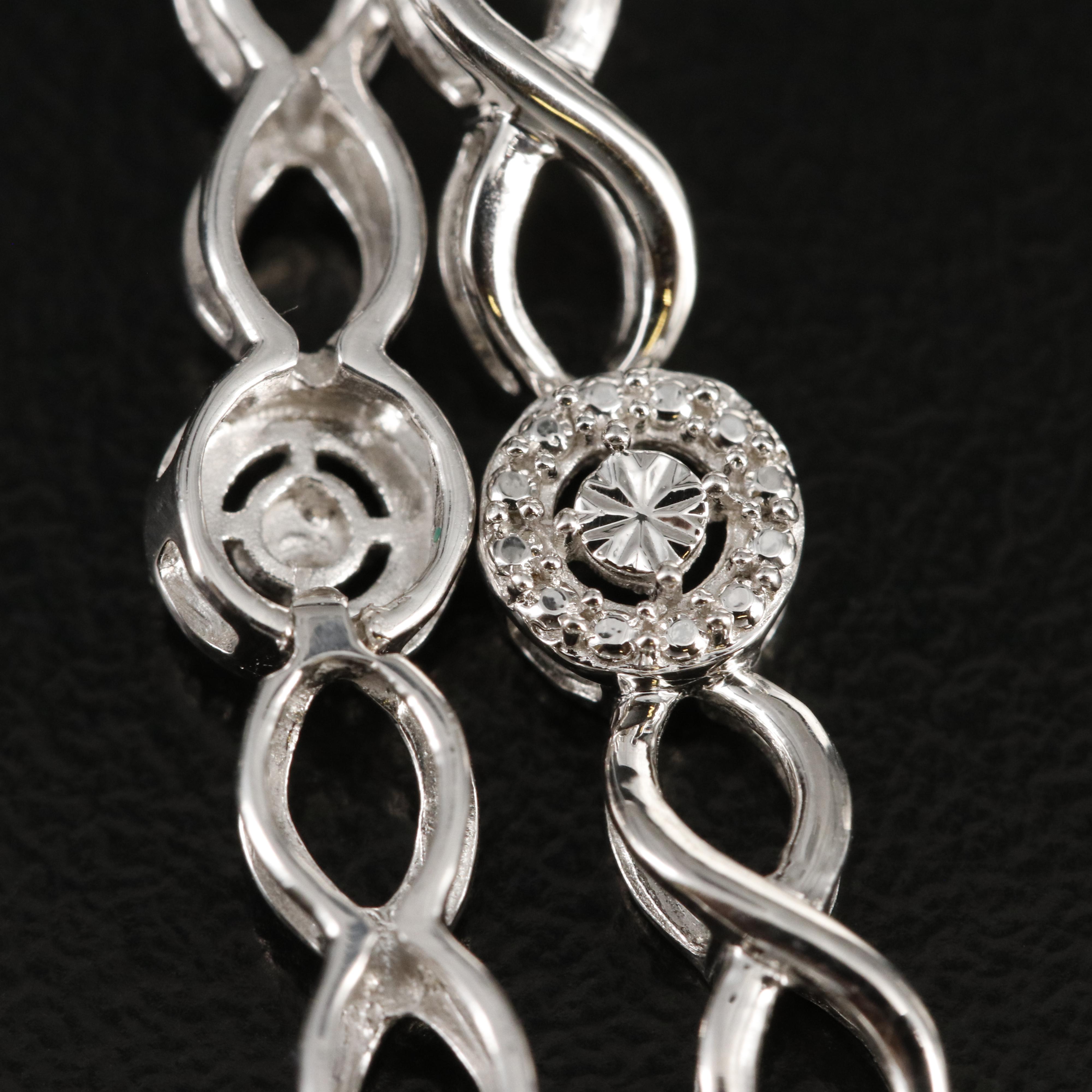 Sterling Diamond Infinity Link Bracelet