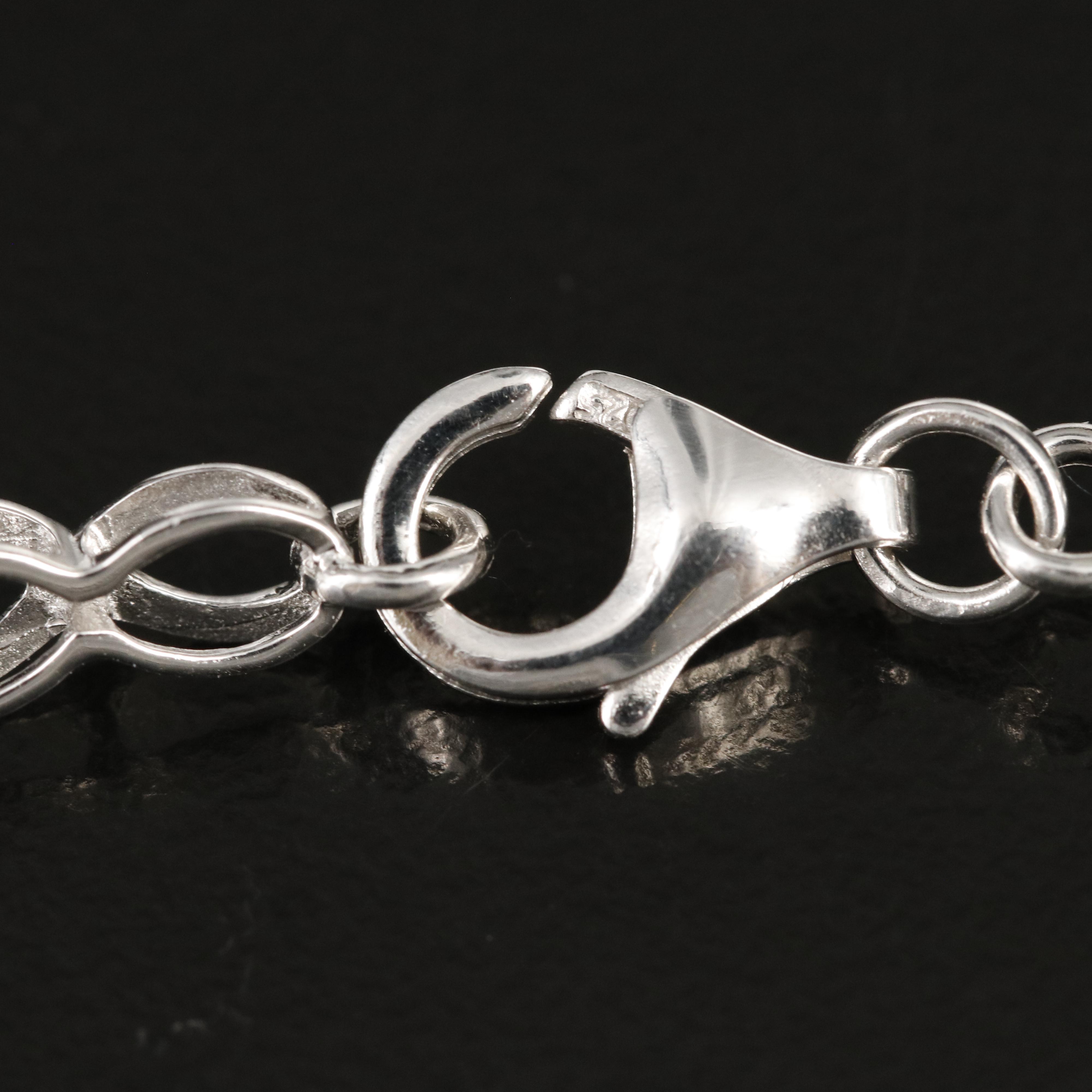 Sterling Diamond Infinity Link Bracelet