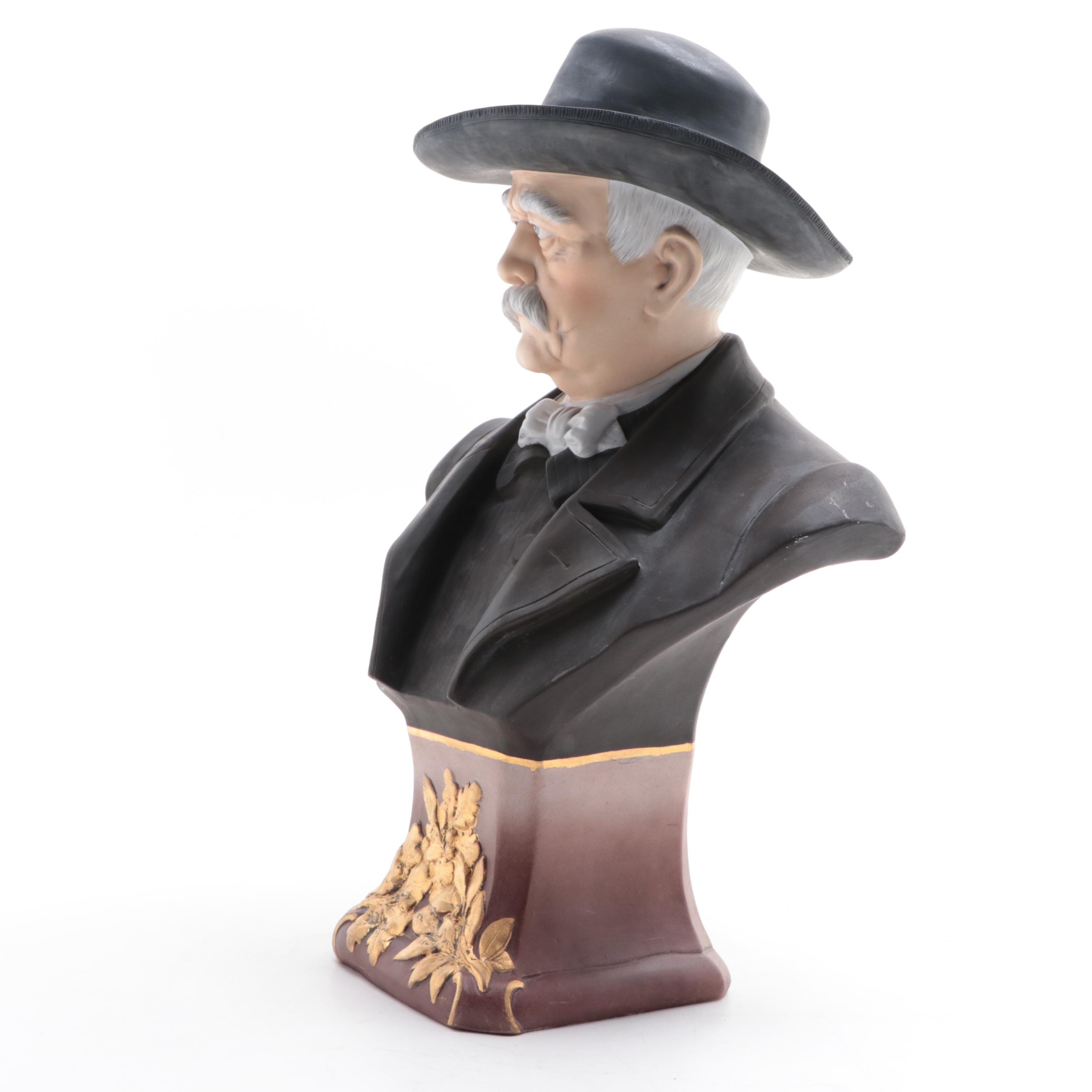 Ernst Bohne & Söhne Porcelain Bust of Otto von Bismarck, Late 19th Century