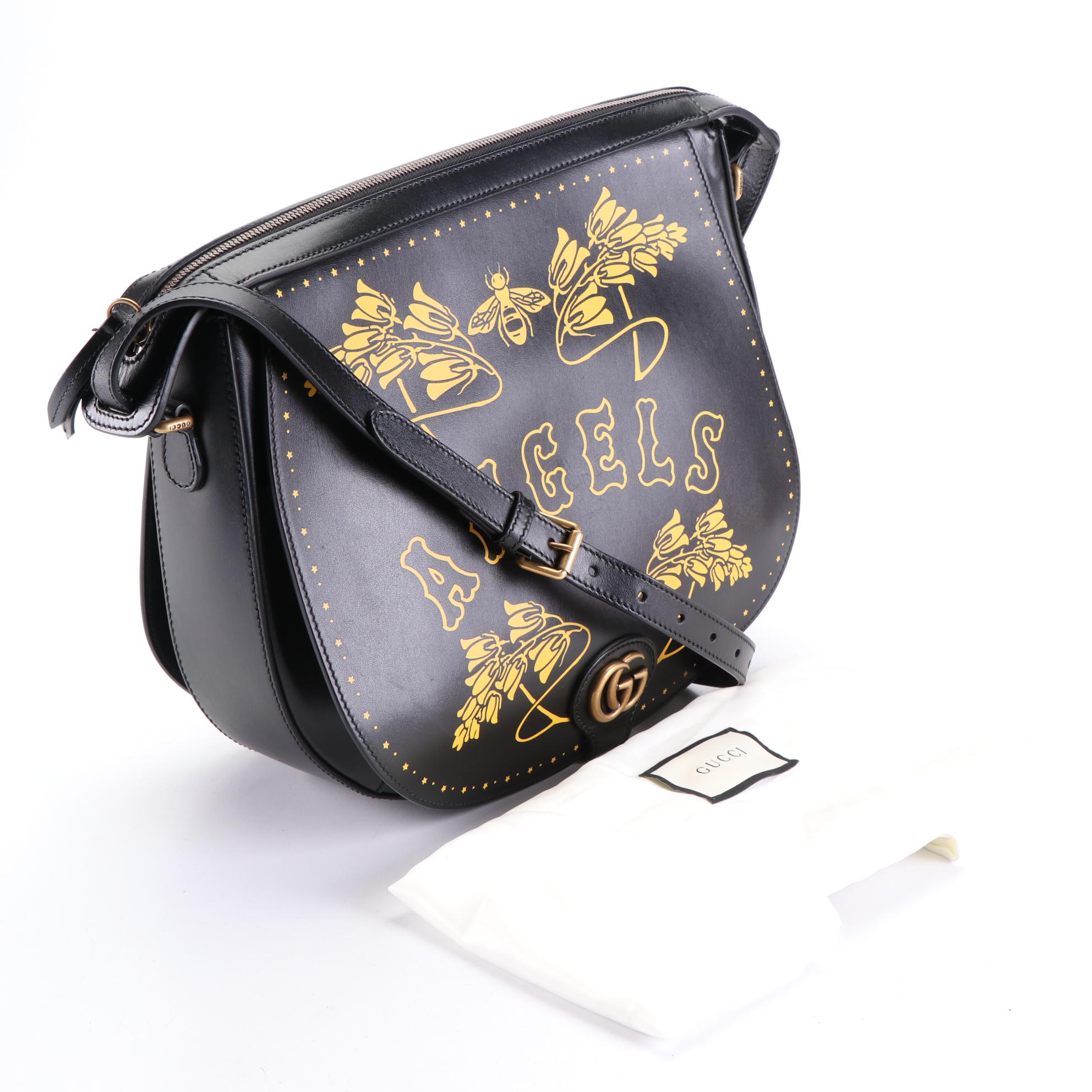 Gucci MLB Official LA Angels Messenger Bag in Leather